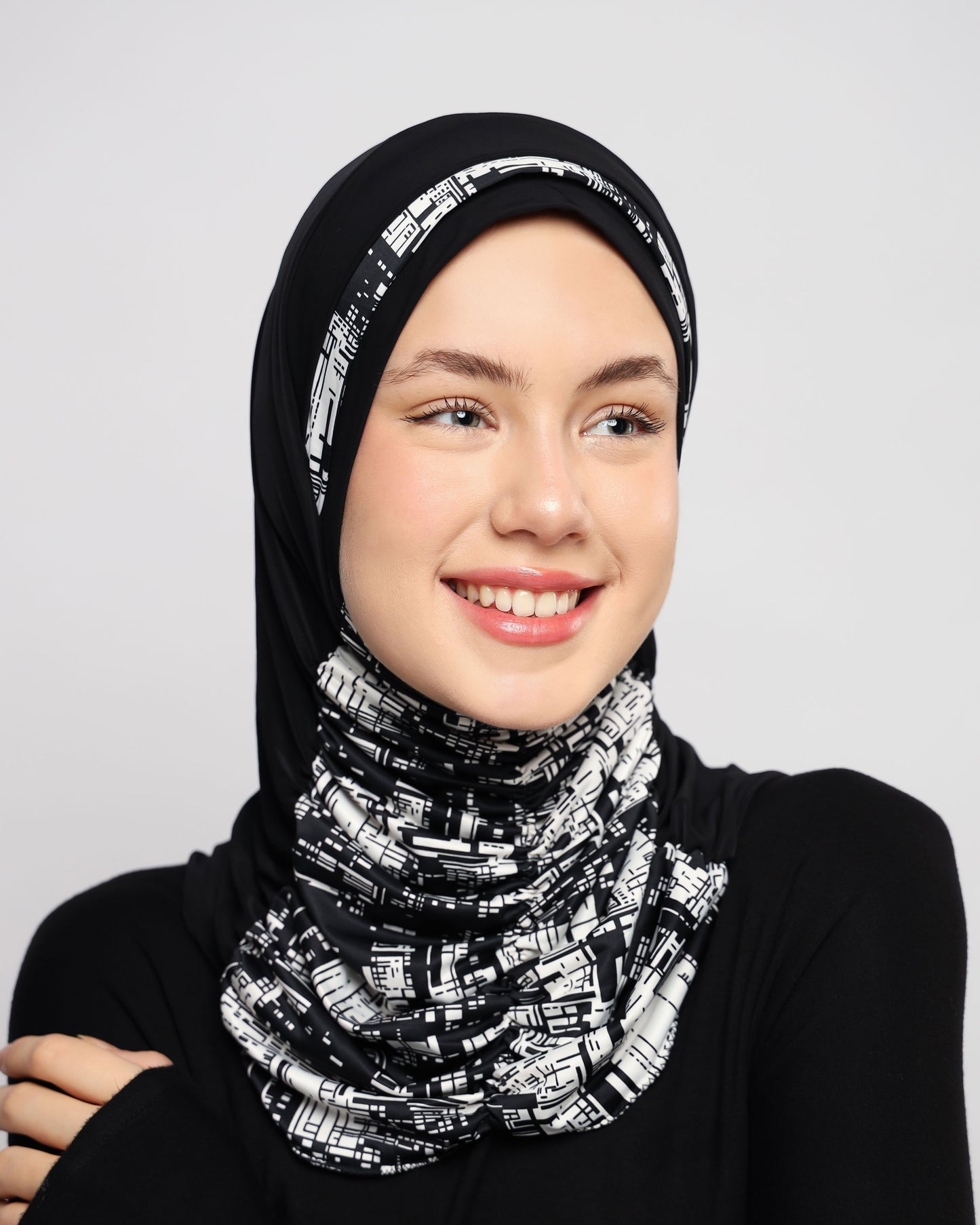 Printed Gathering Ready-made Hijab