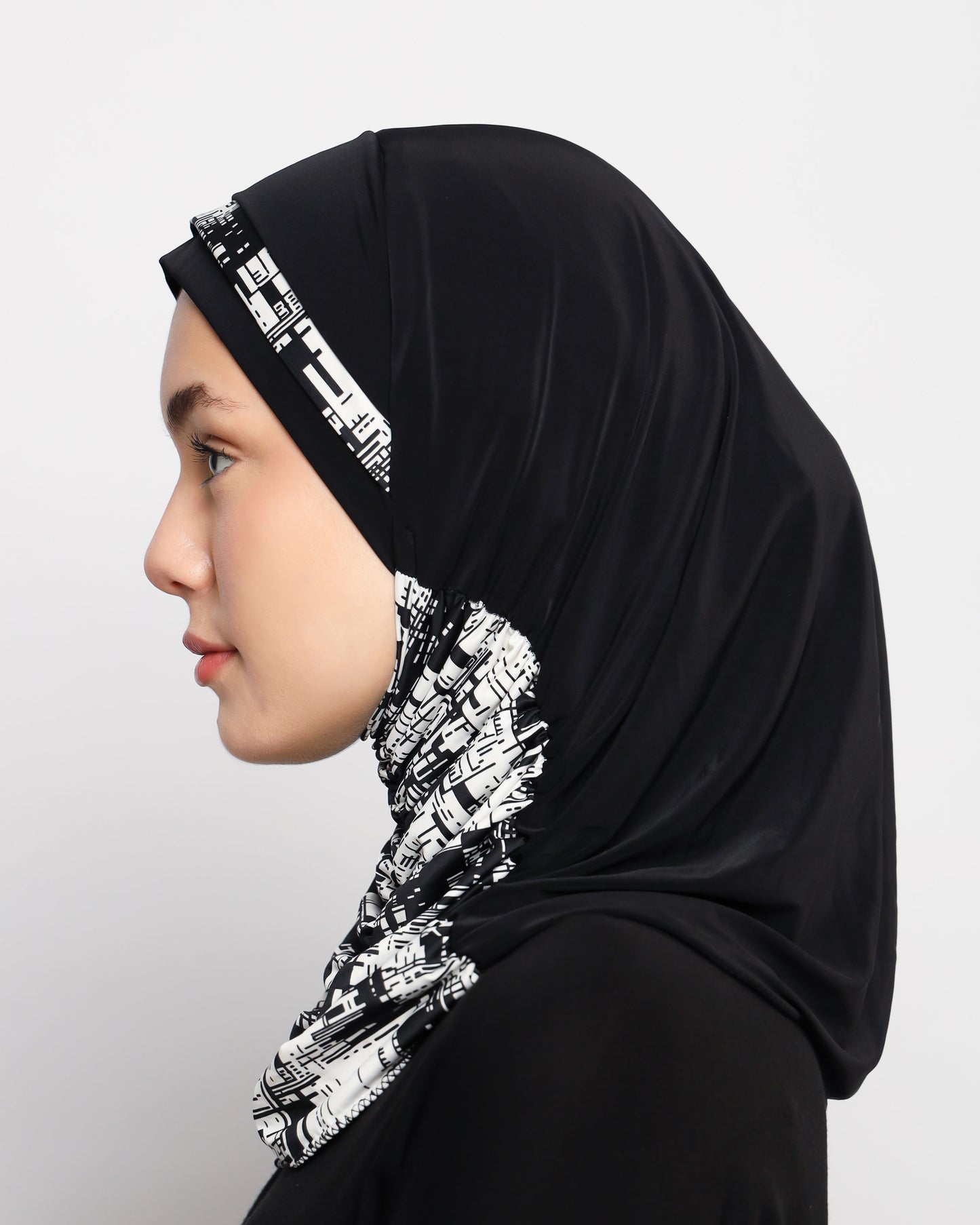 Printed Gathering Ready-made Hijab