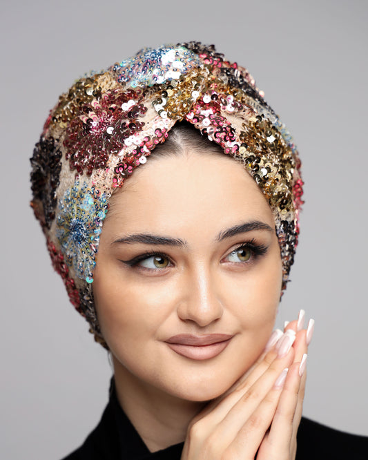 Flowers Sequin Turban