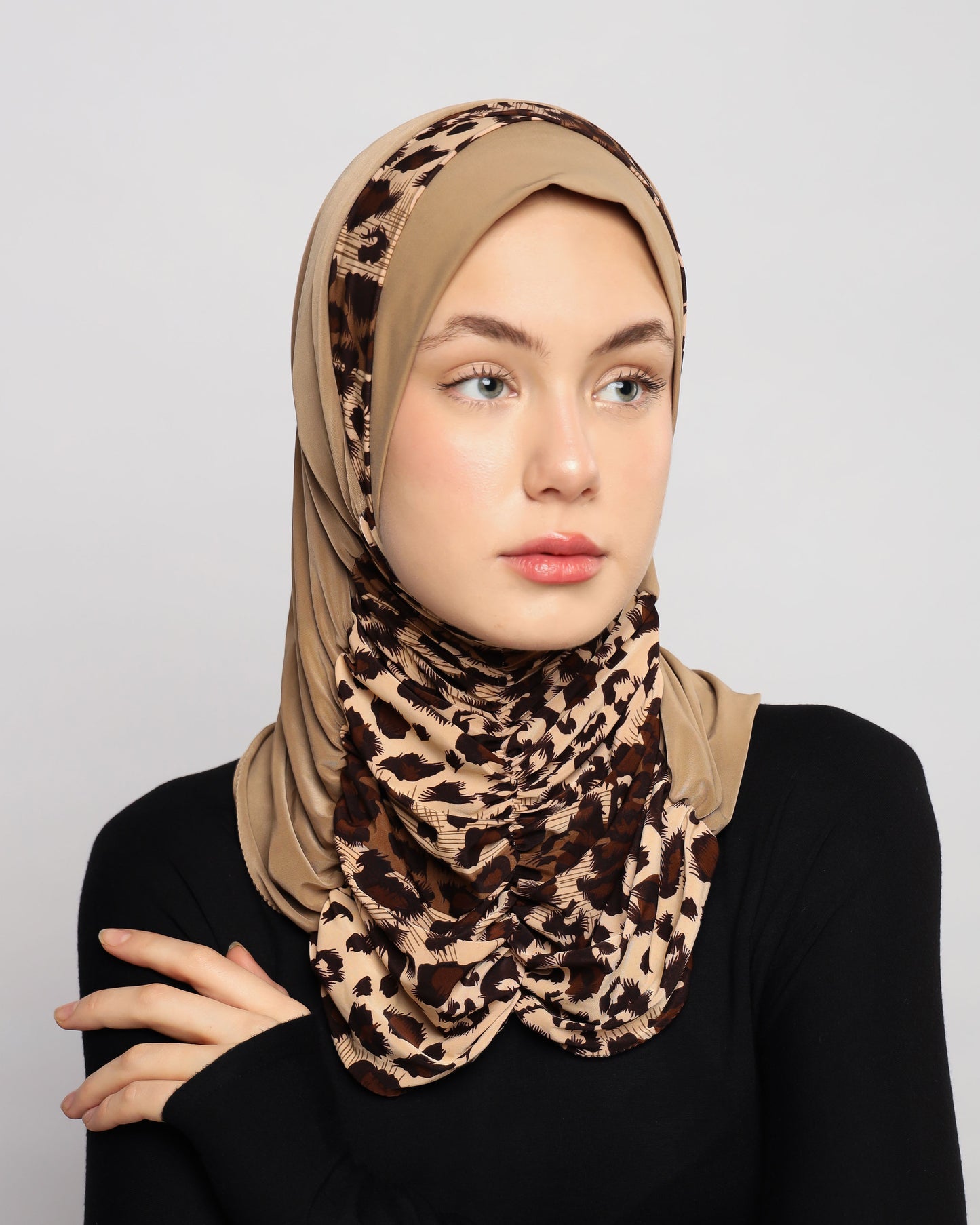 Printed Gathering Ready-made Hijab