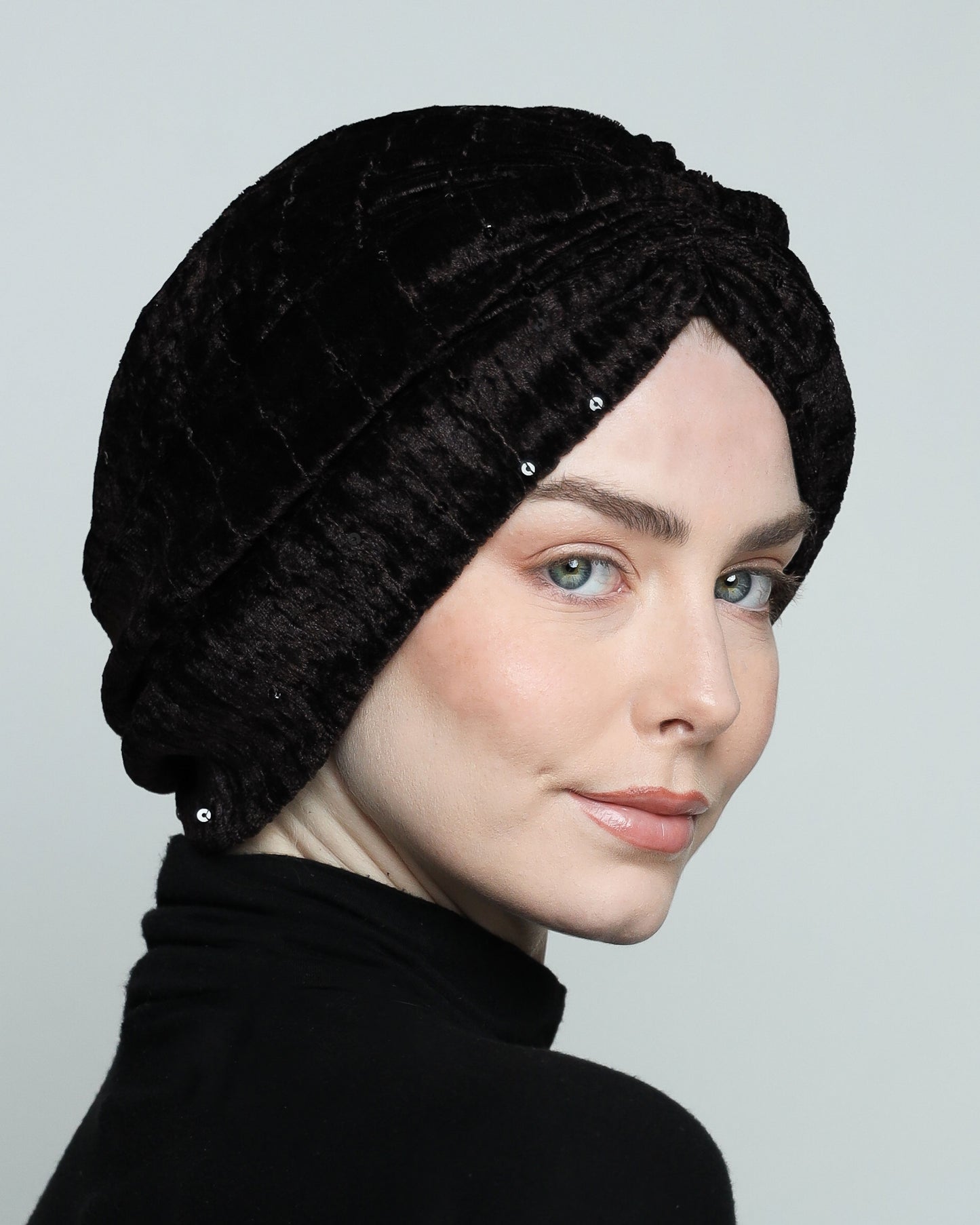 Gathering Velvet Sequin Turban