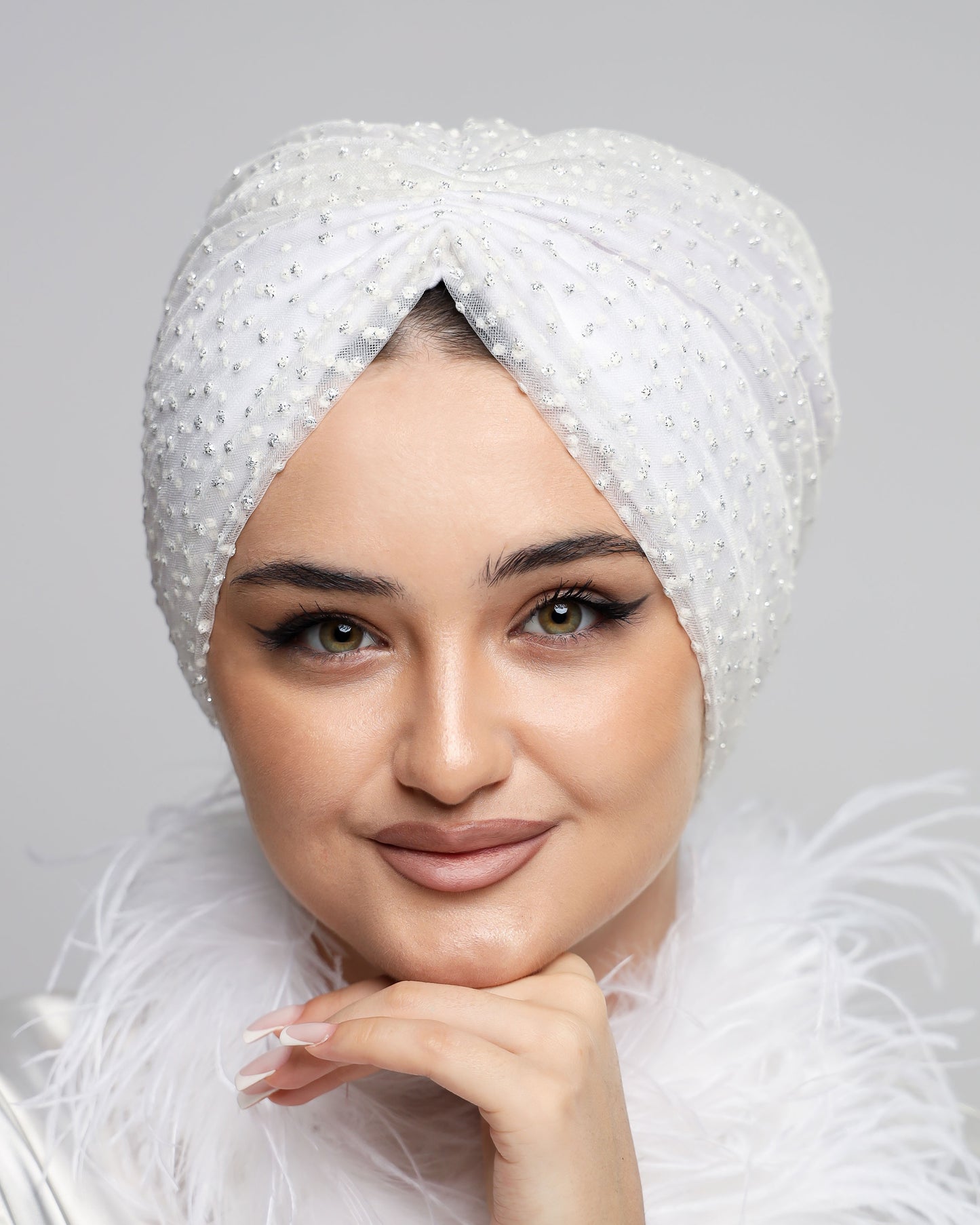 Bridal Polka Dots Turban