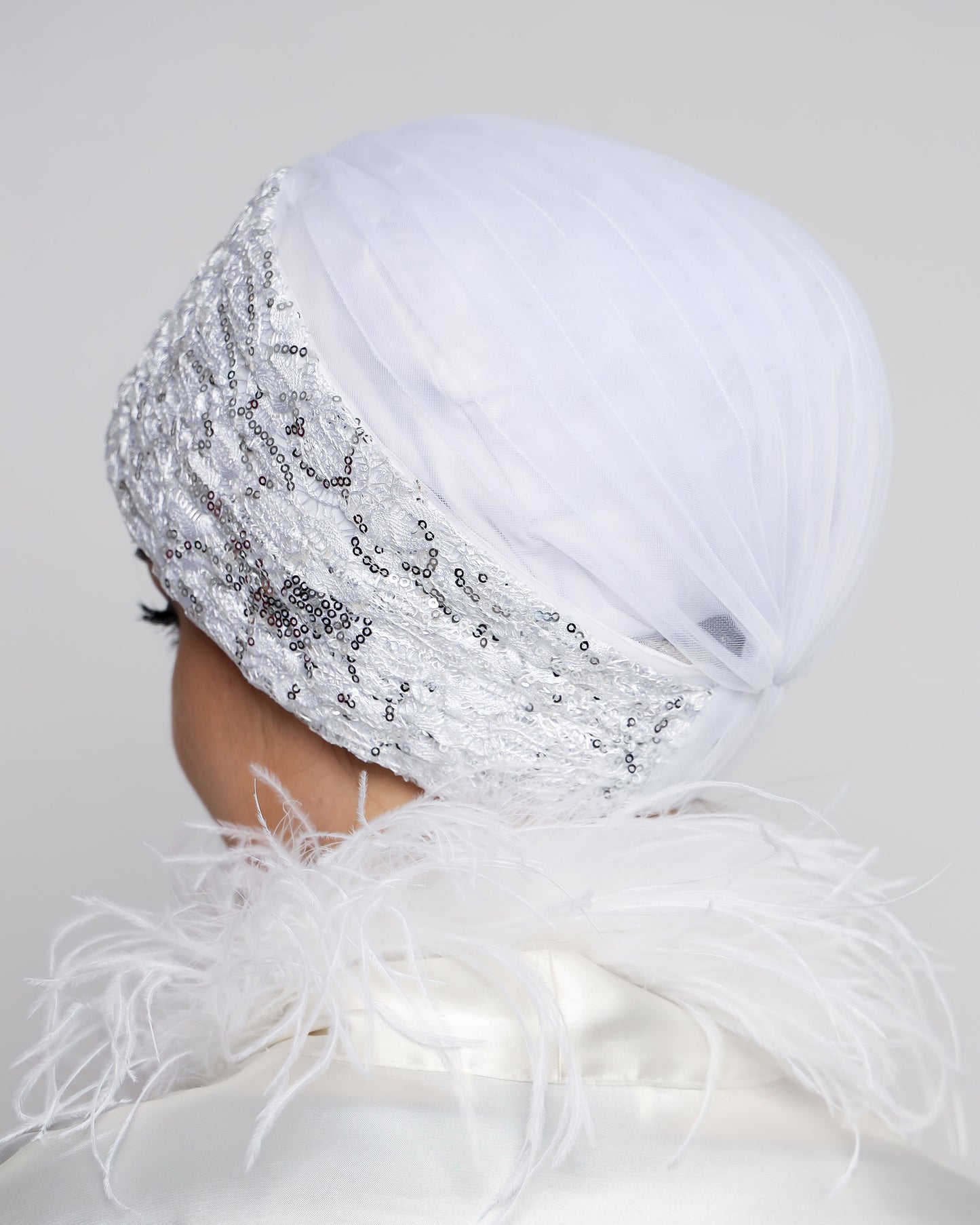 Bridal Pleats Sequined Turban
