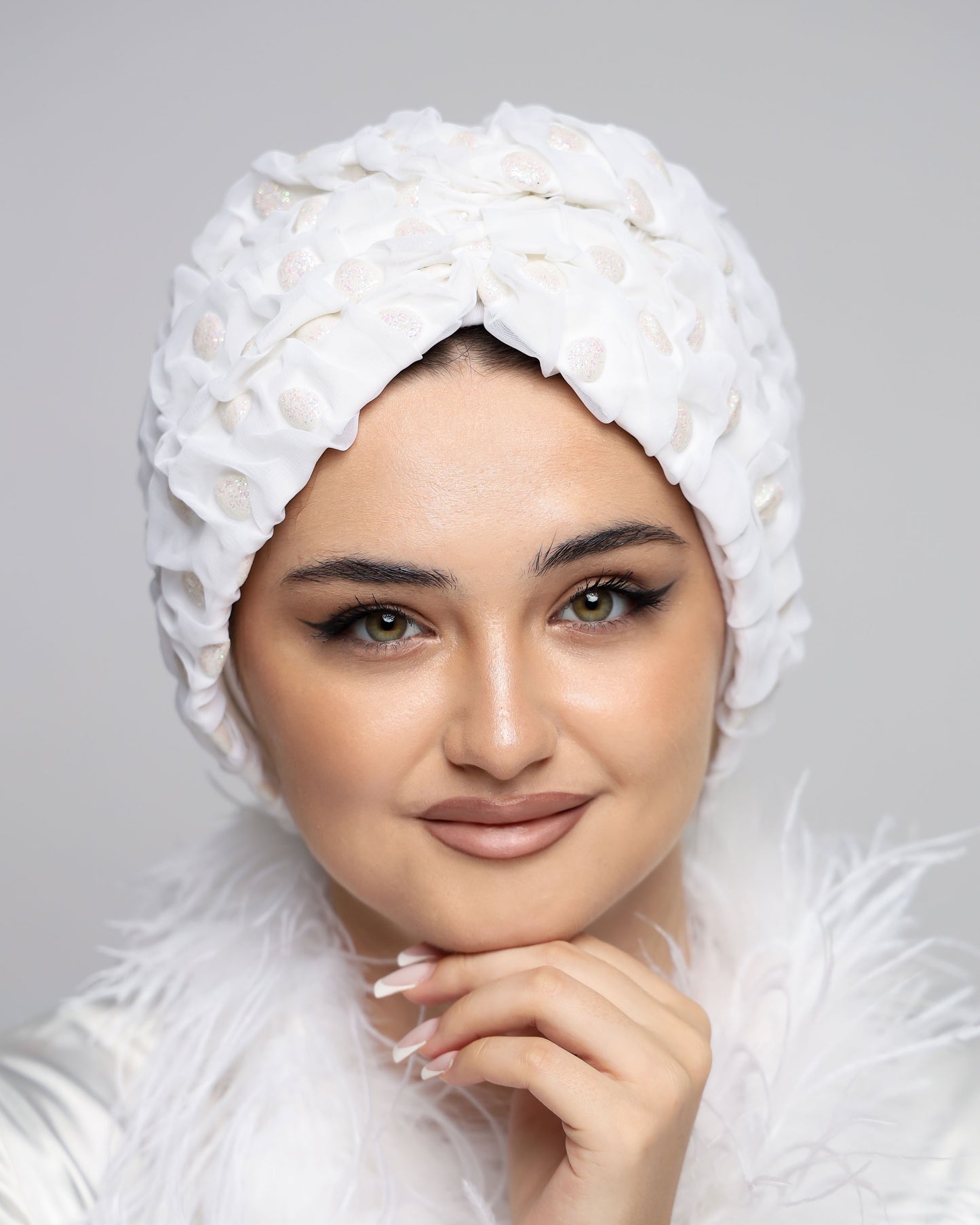 Bridal Glowing Polka Dots Turban