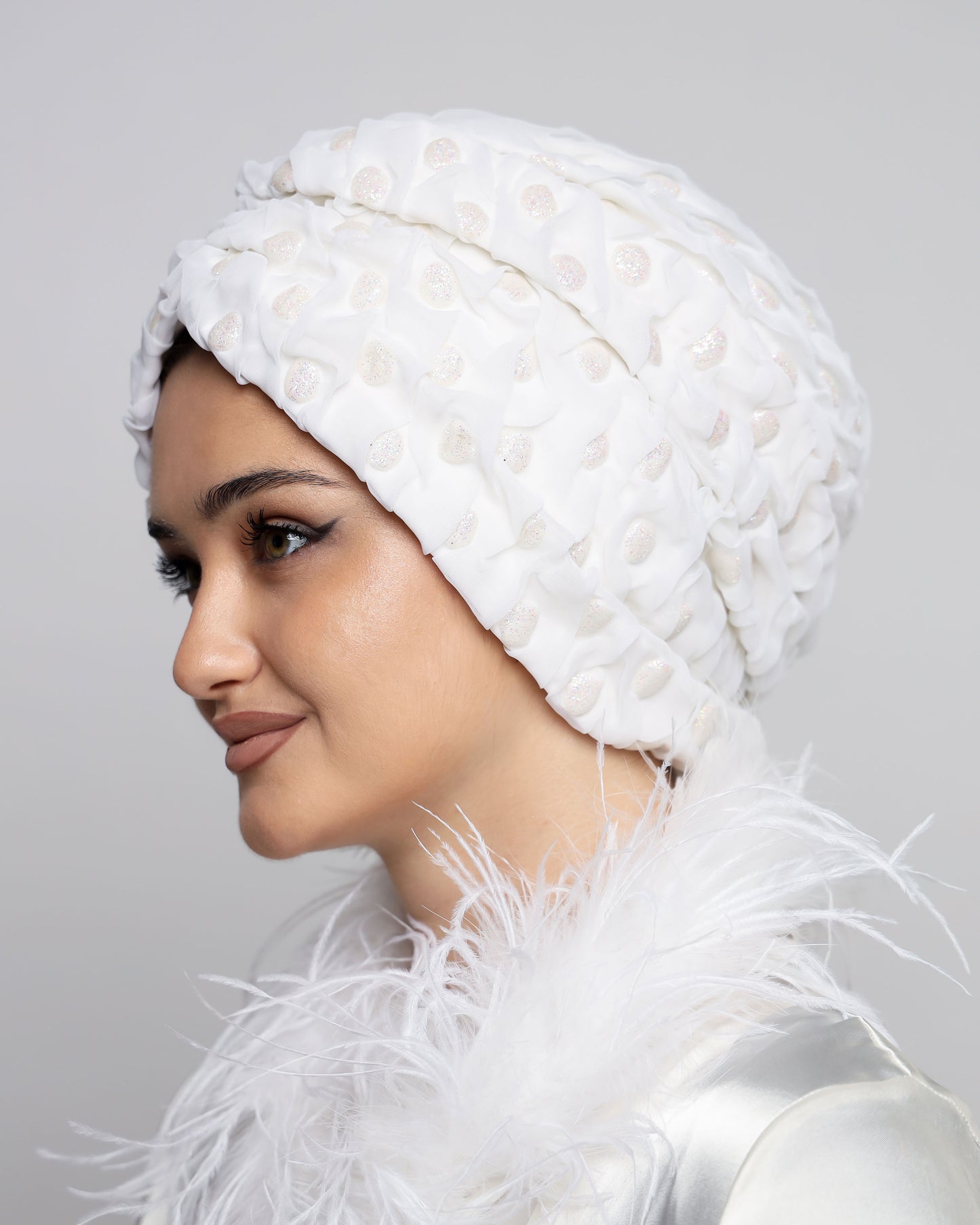 Bridal Glowing Polka Dots Turban