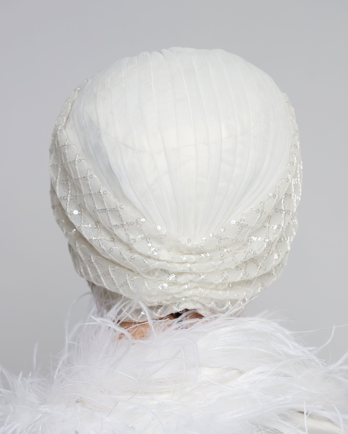 Bridal Sequin Gathering Turban