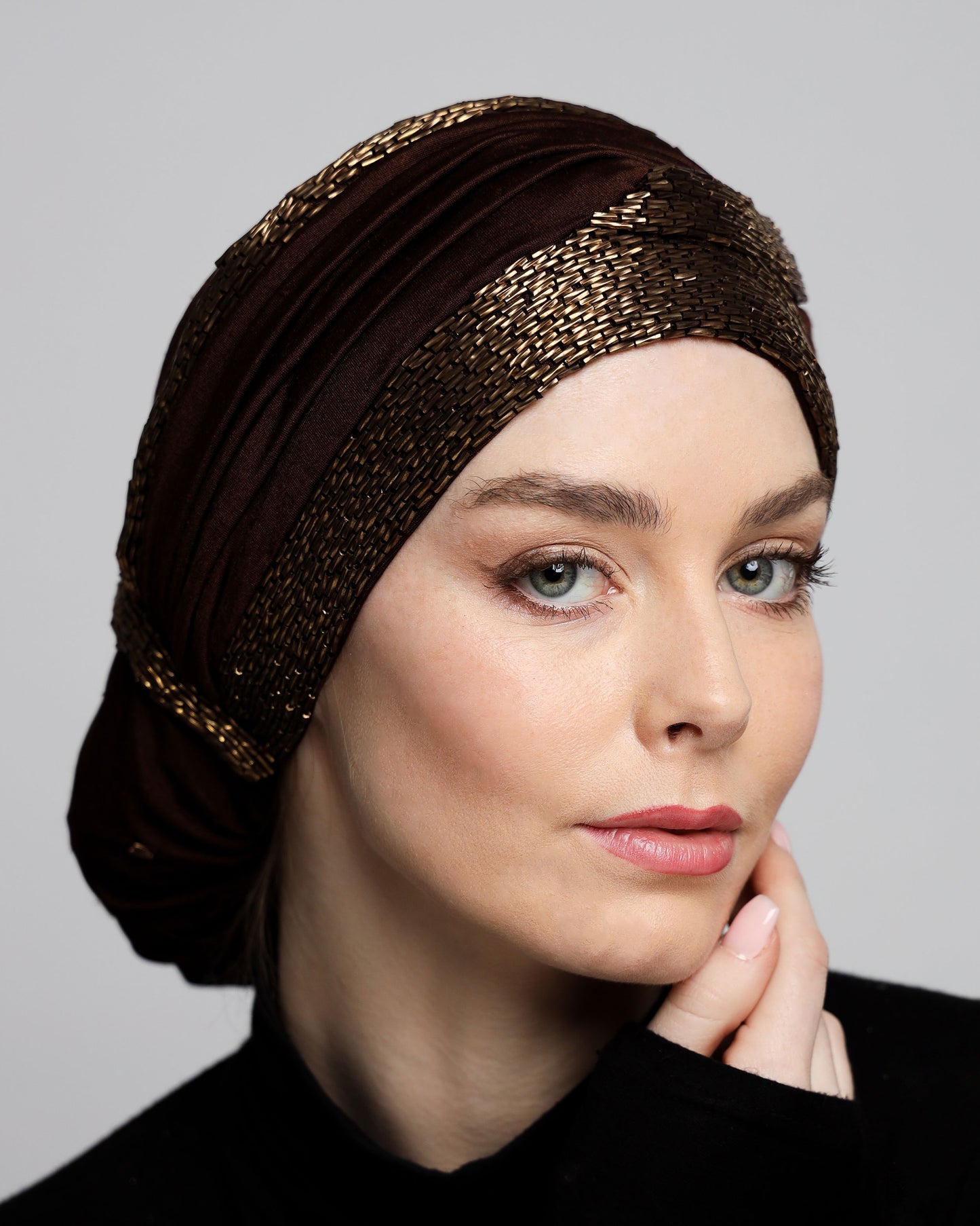Plain Beading Elegant Classic Turban