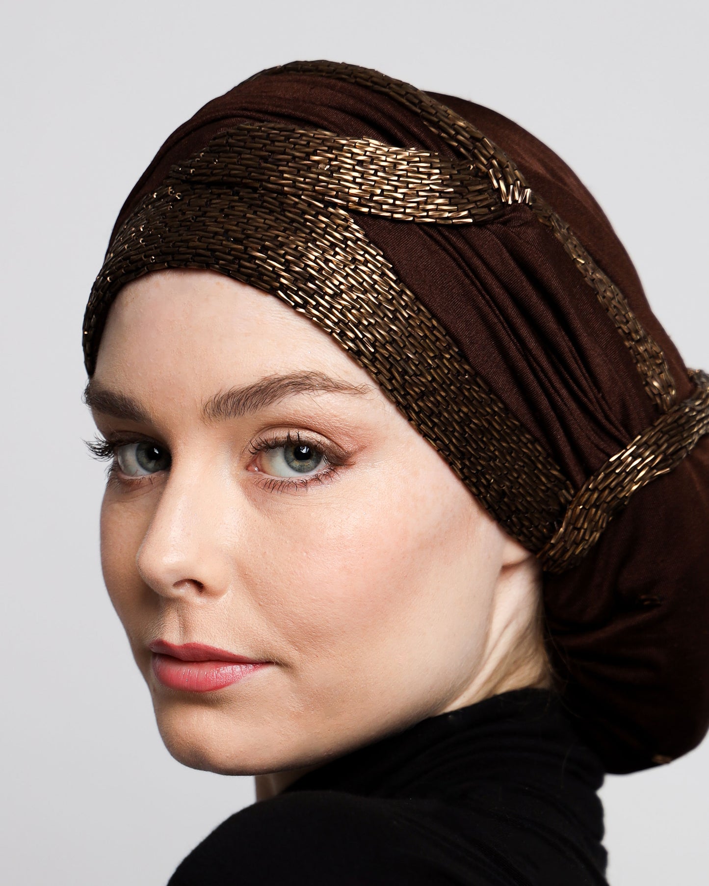Plain Beading Elegant Classic Turban
