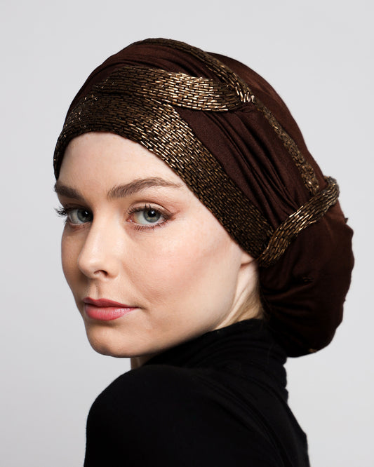 Plain Beading Elegant Classic Turban