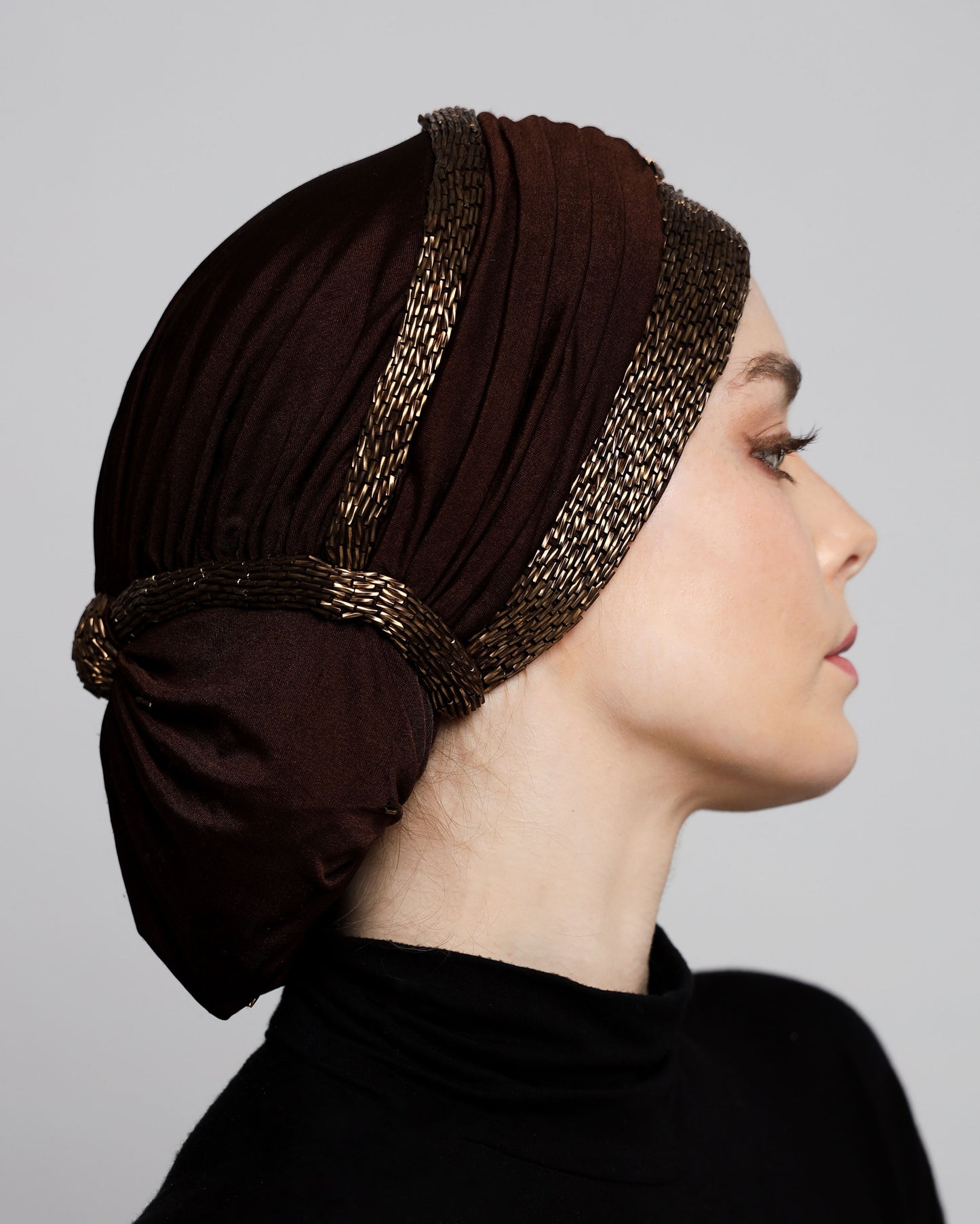 Plain Beading Elegant Classic Turban