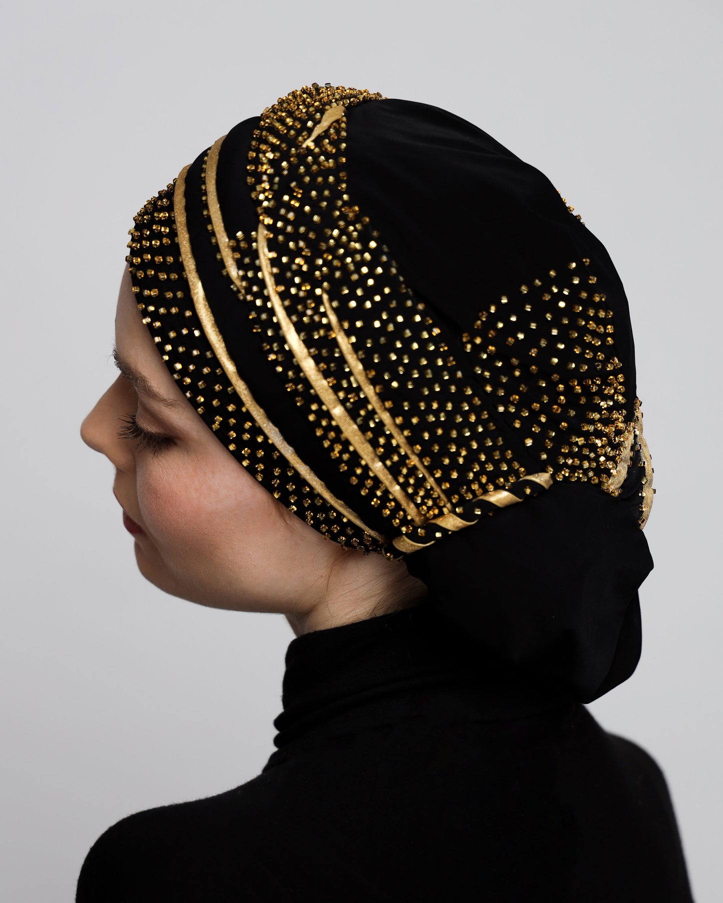 Elegant Golden Classic Turban