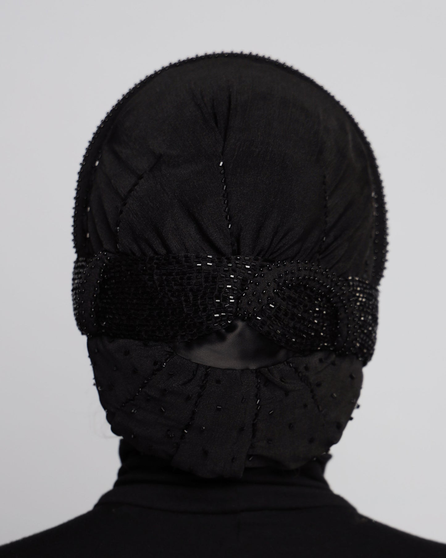Beading Satin Panel Classic Turban