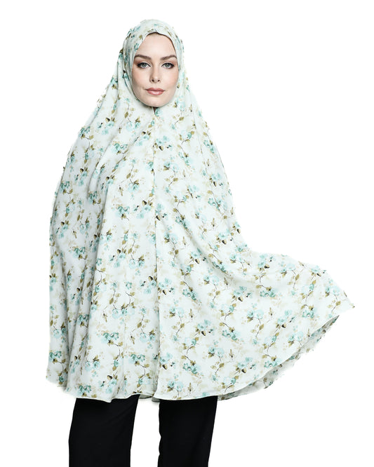 Short Floral Praying Hijab