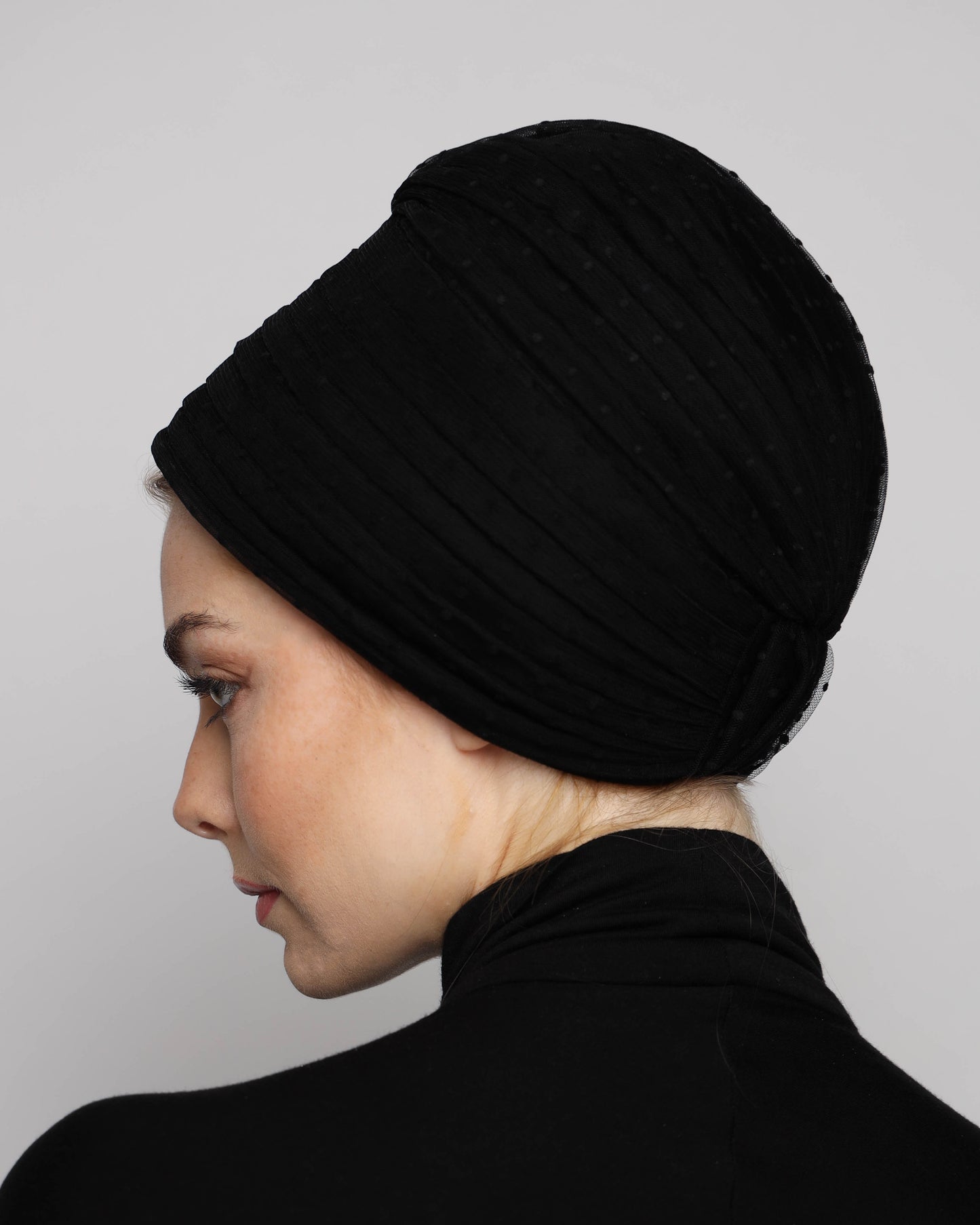 Polka dots Pleats Turban