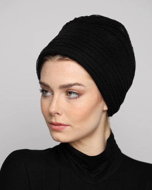 Polka dots Pleats Turban
