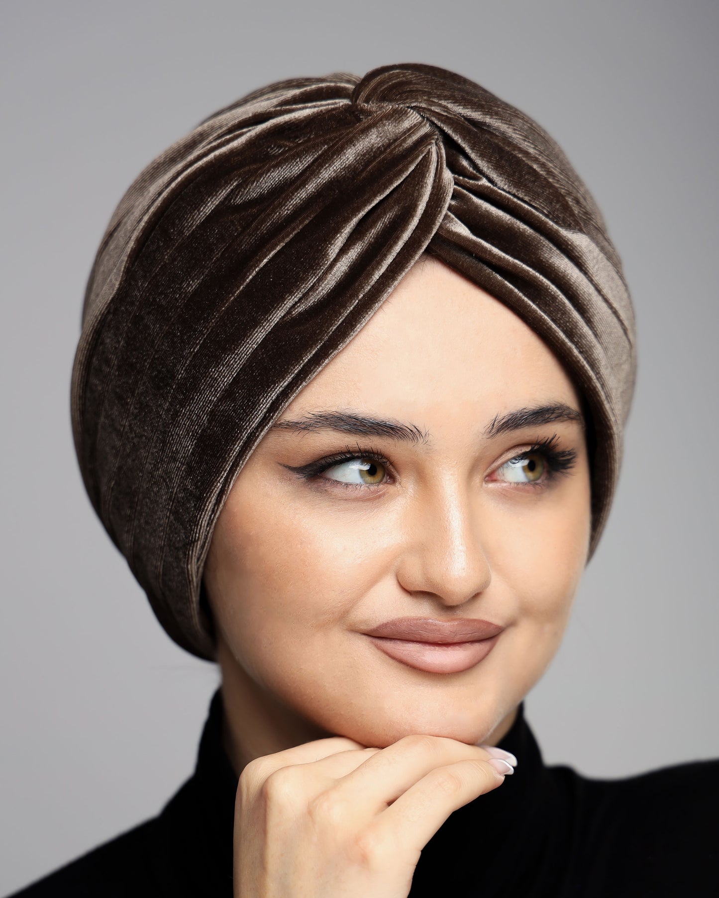 Twisted velvet lines turban