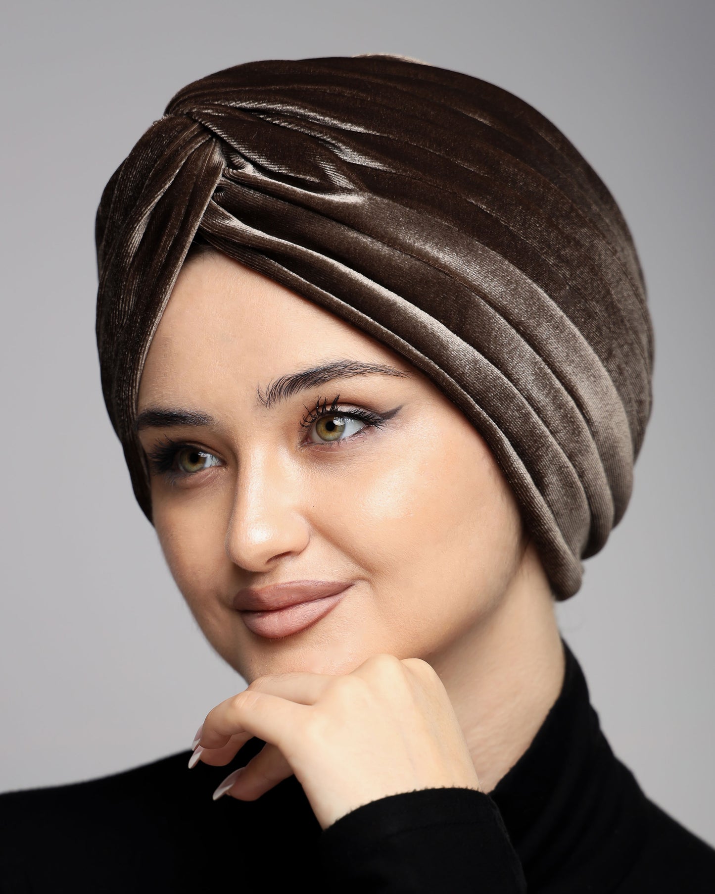 Twisted velvet lines turban
