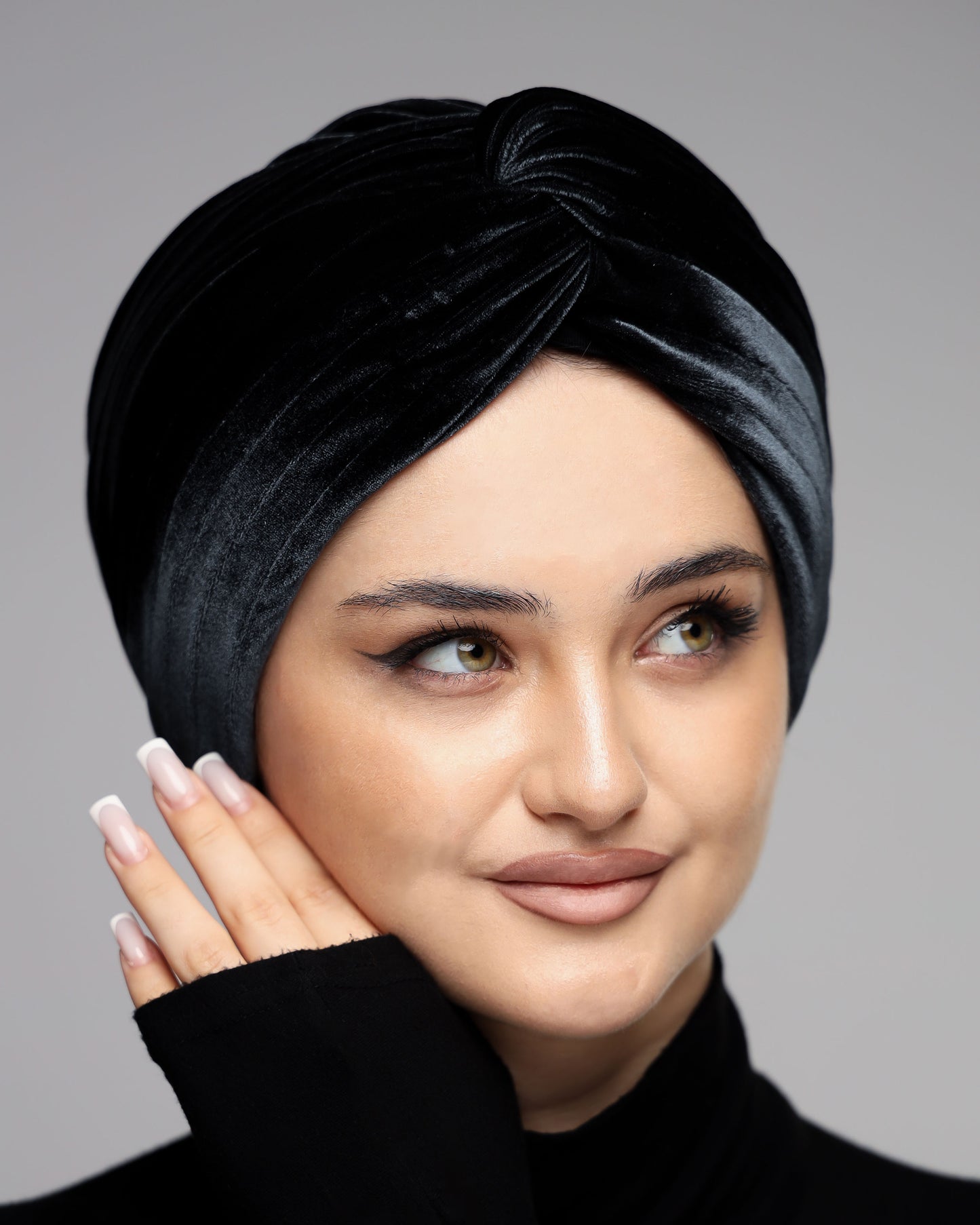 Twisted velvet lines turban