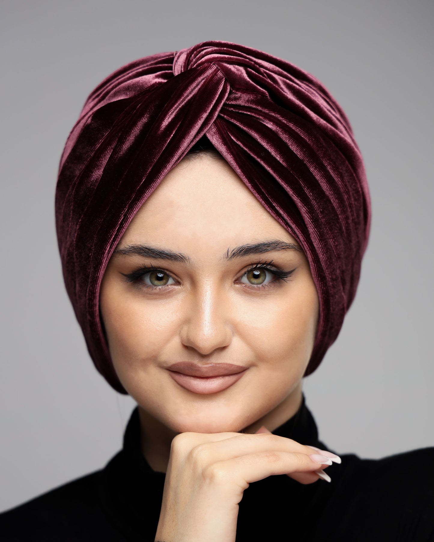 Twisted velvet lines turban