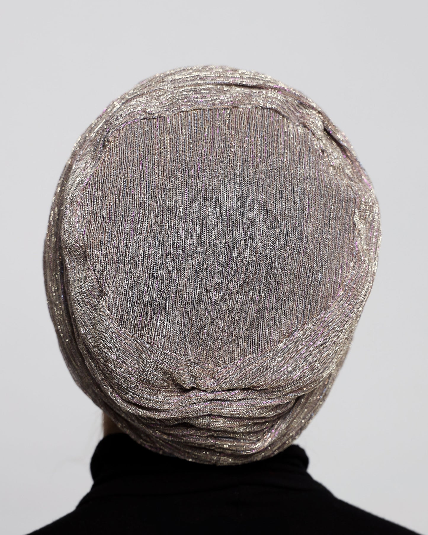 Metallic Strips Plisse Turban