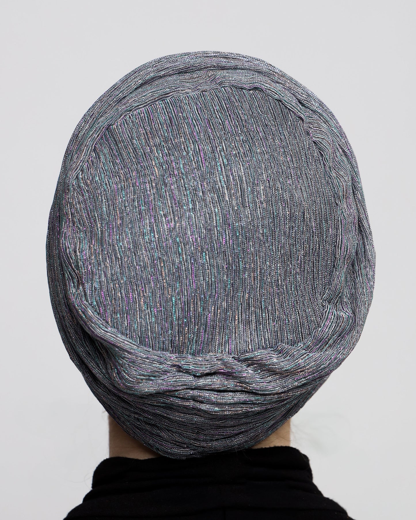 Metallic Strips Plisse Turban