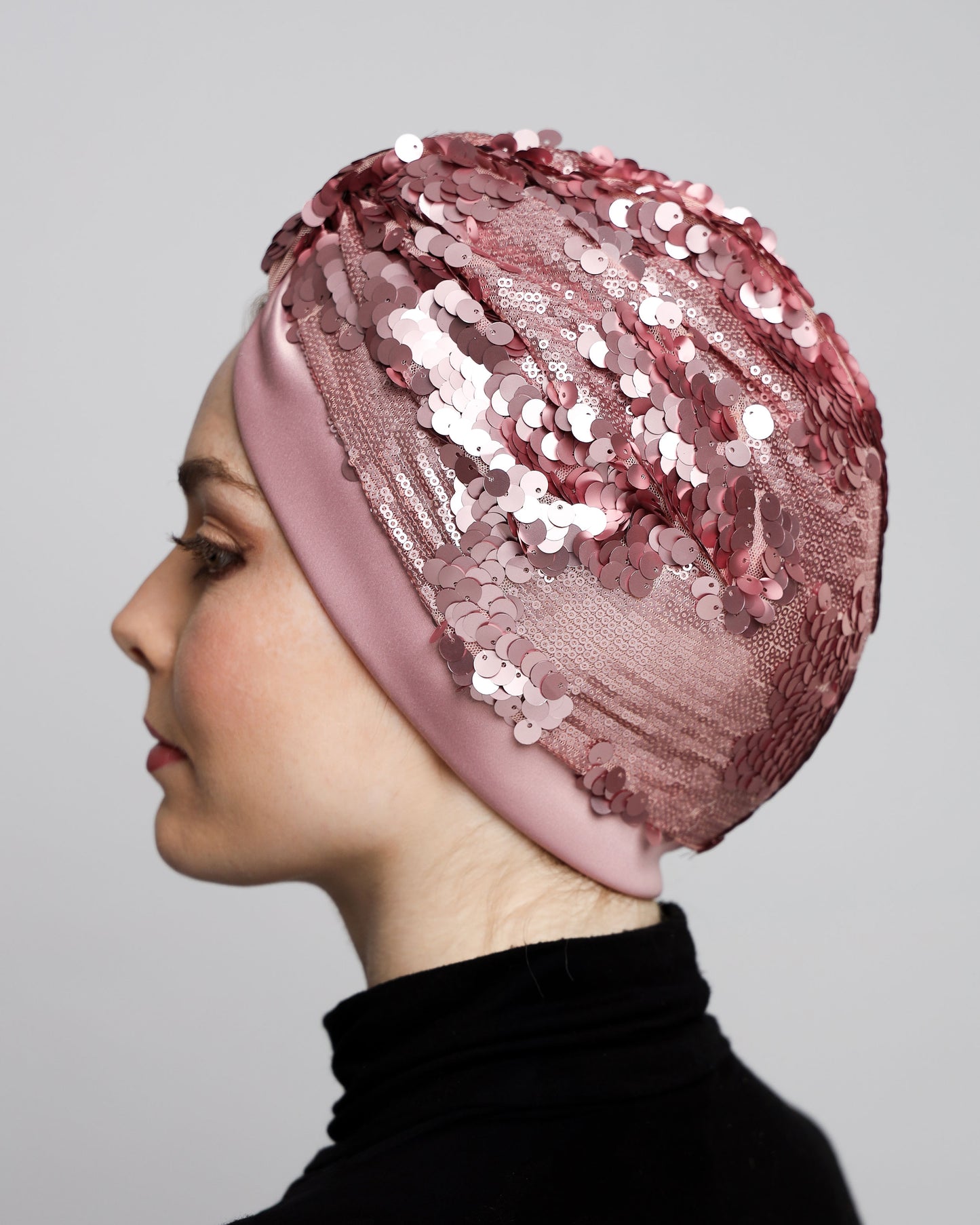 Pink Sequin Turban