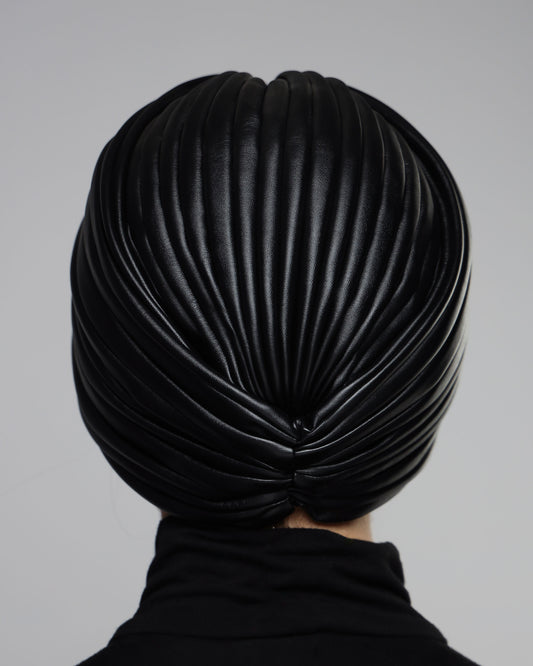 Twisted leather turban