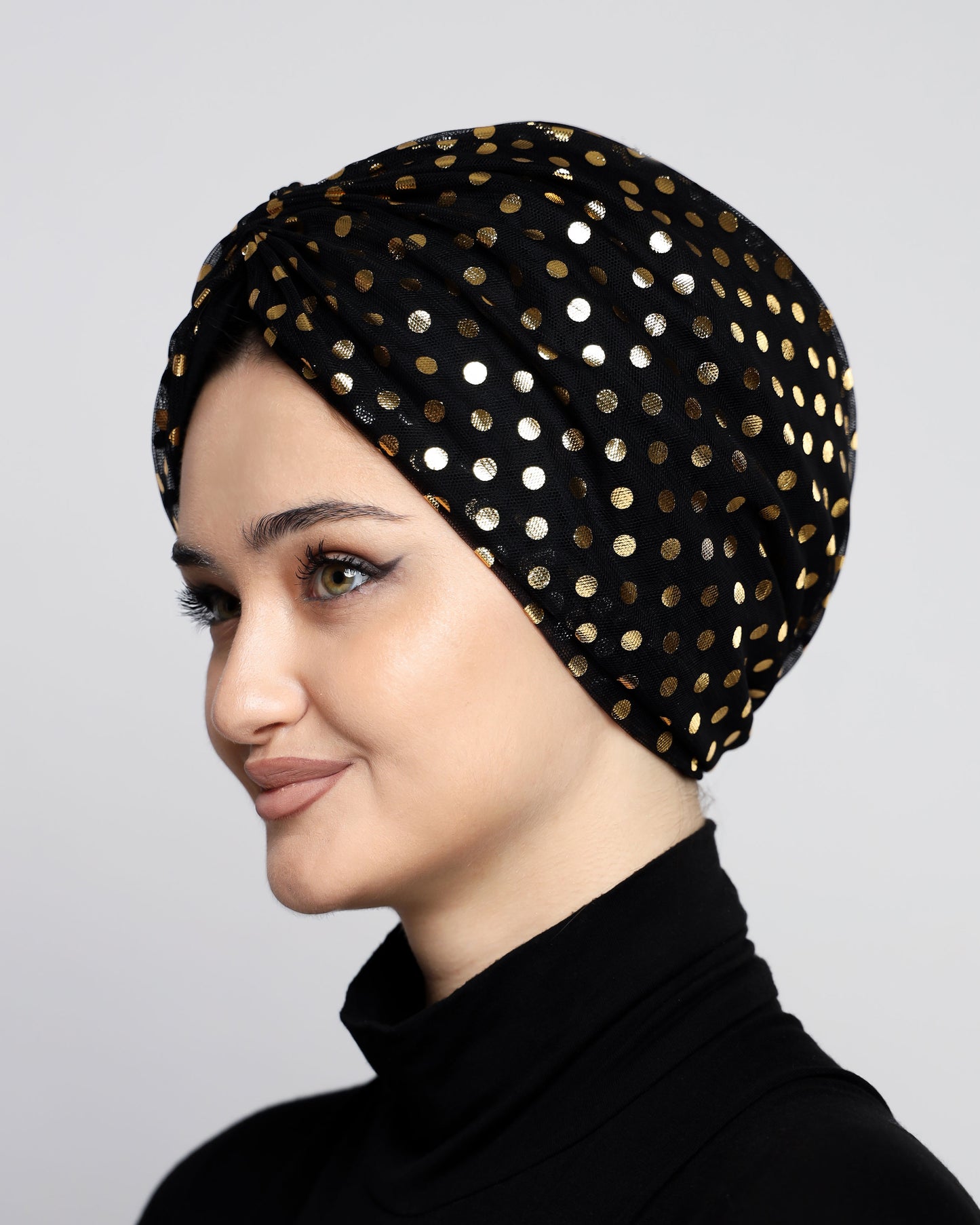 Metallic Polka Dots Gathering Turban