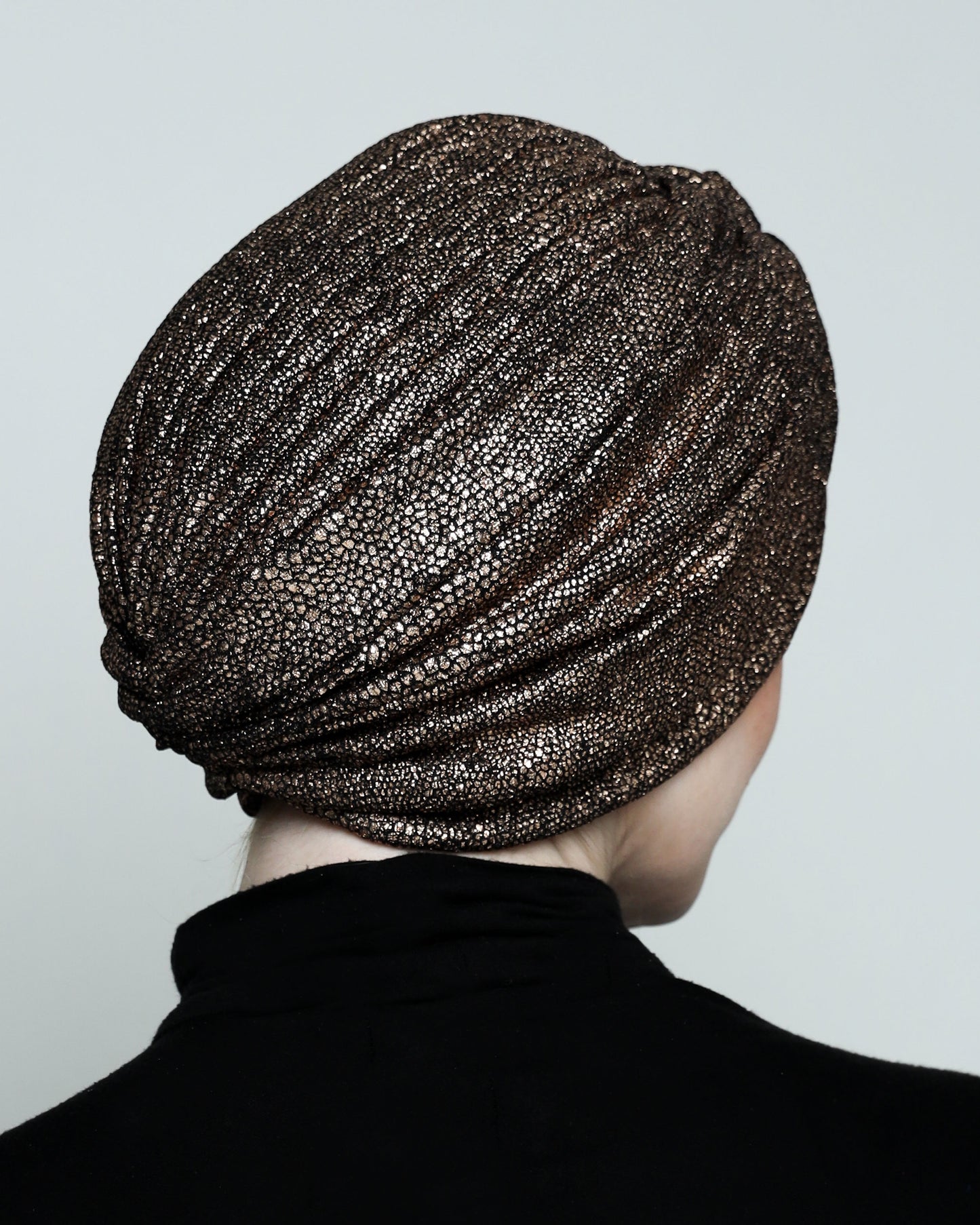 Metallic golden rose Turban