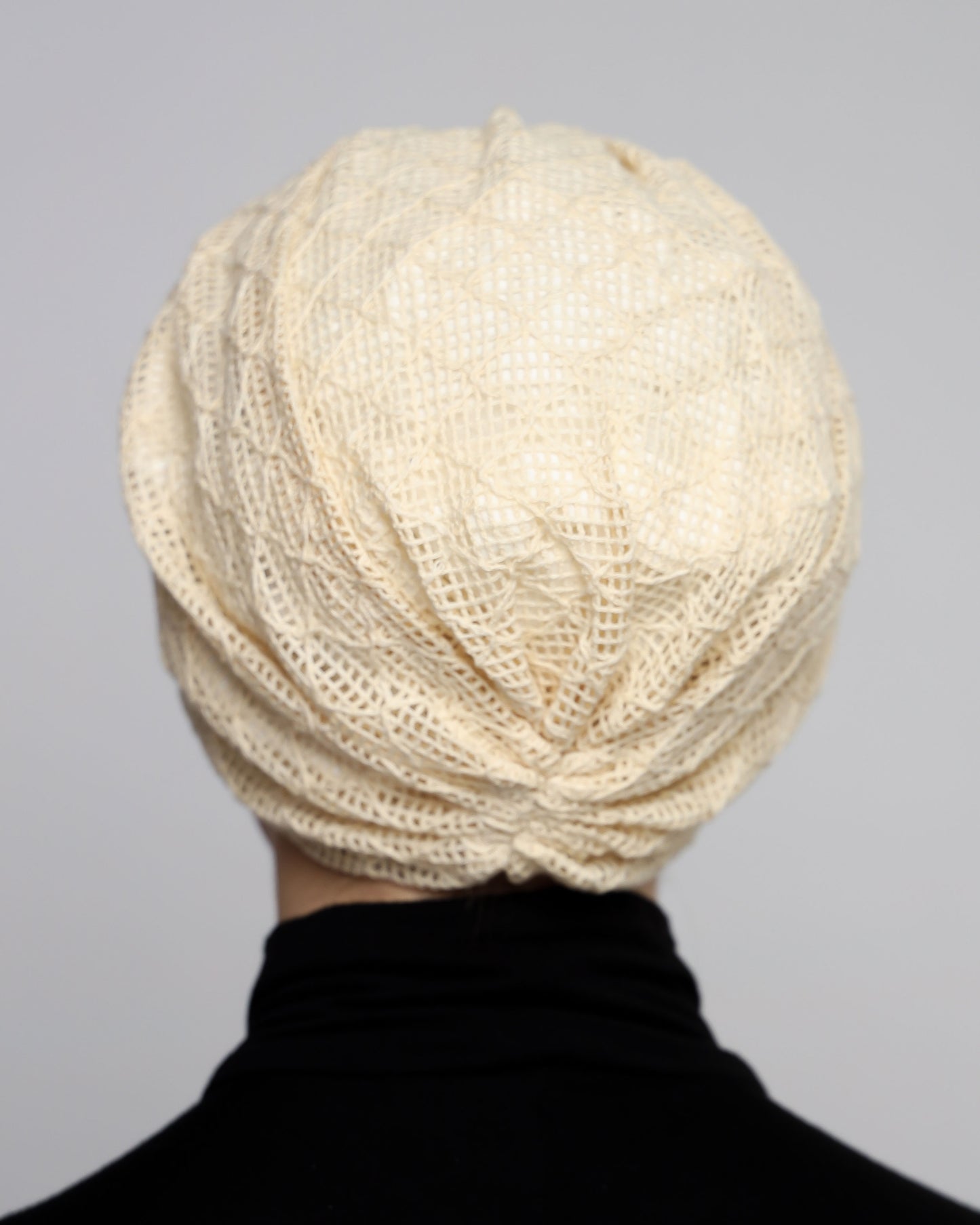 Beige knitting Turban
