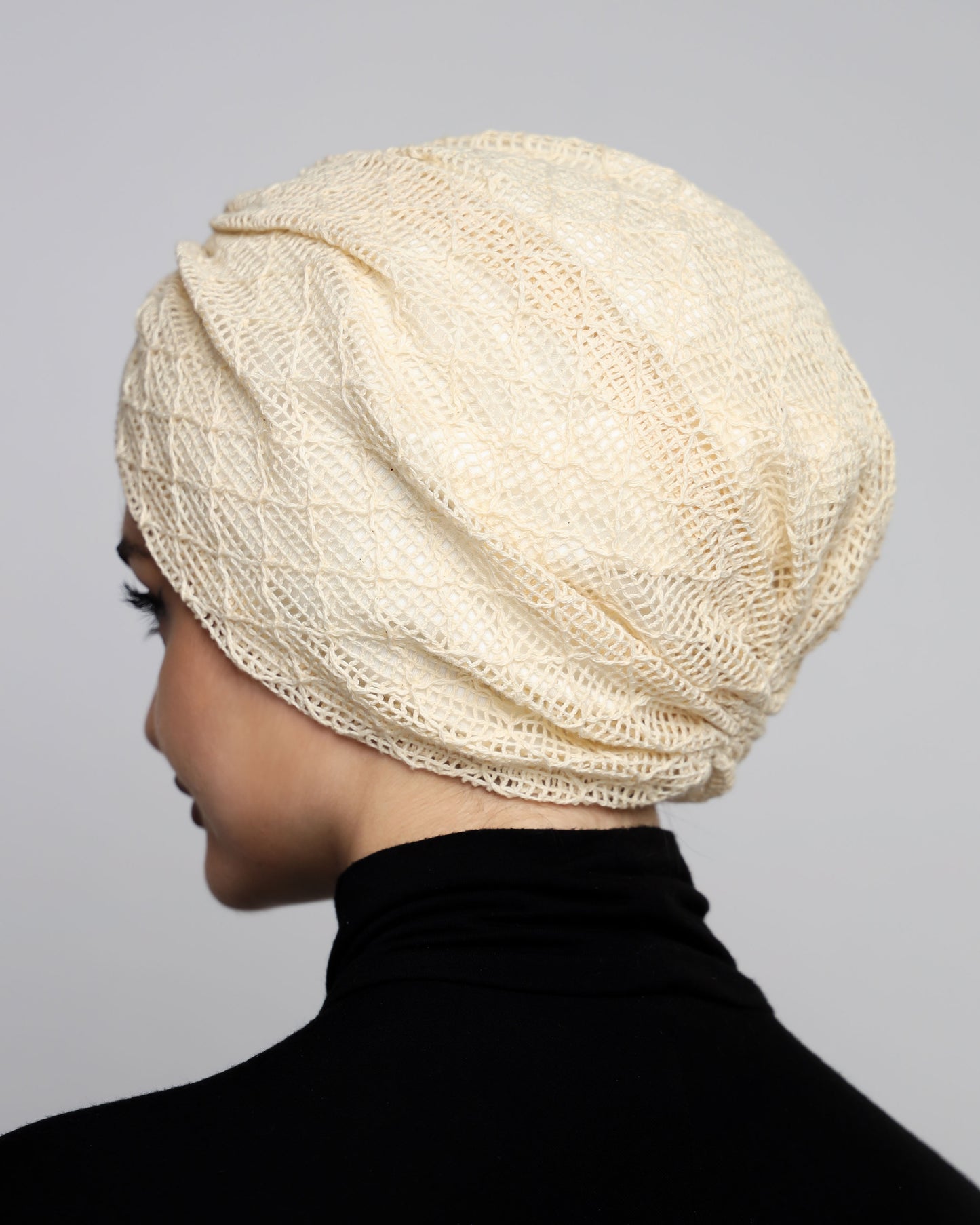 Beige knitting Turban
