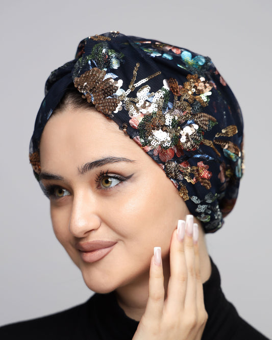 Festive Sequined Turban
