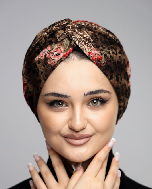 Tulle Leopard Print Turban