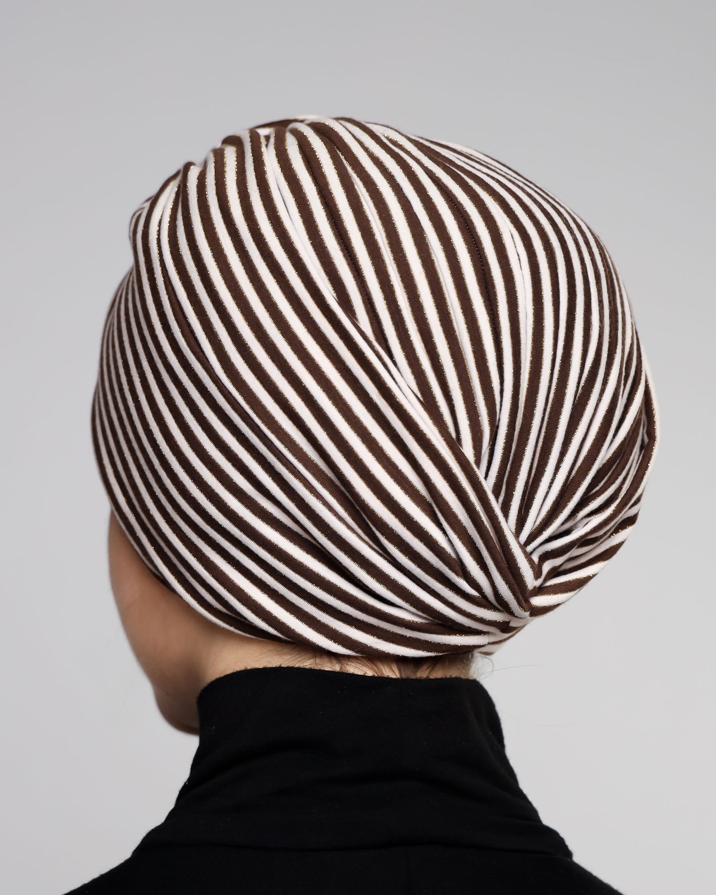 Twisted Brown Strips Turban