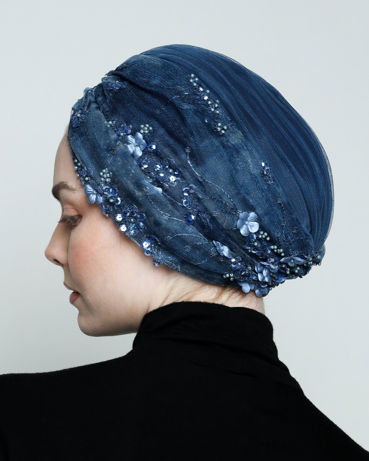 Beading Flowers Turban