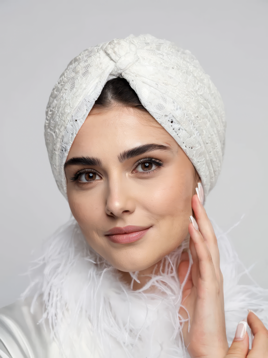 Bridal Lace Lines Turban