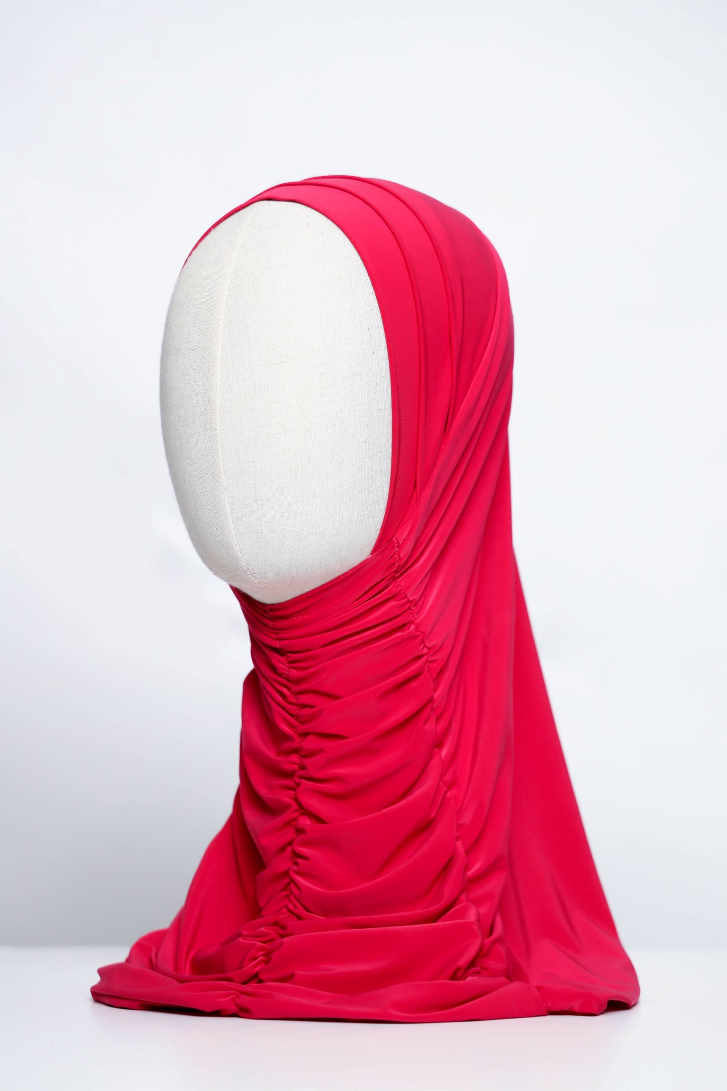 Plain Gathering Ready-made Hijab