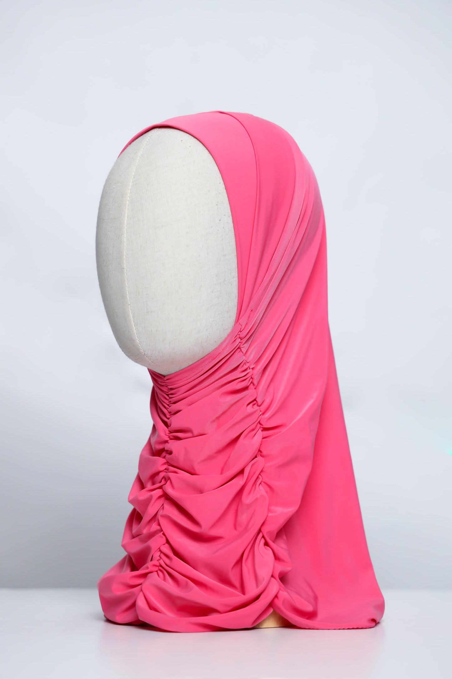 Plain Gathering Ready-made Hijab