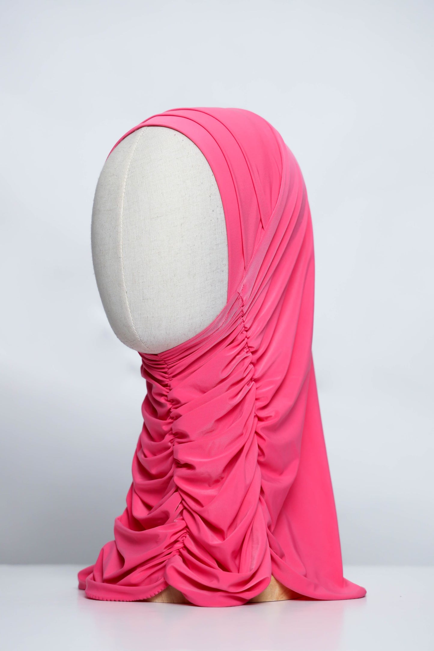 Plain Gathering Ready-made Hijab