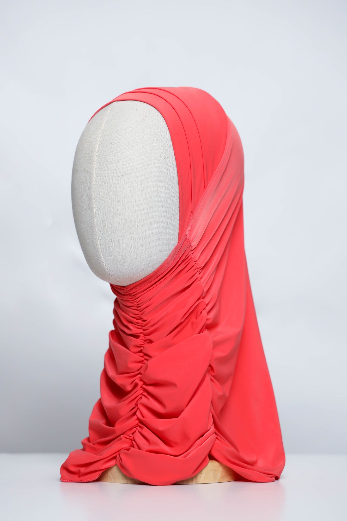 Plain Gathering Ready-made Hijab