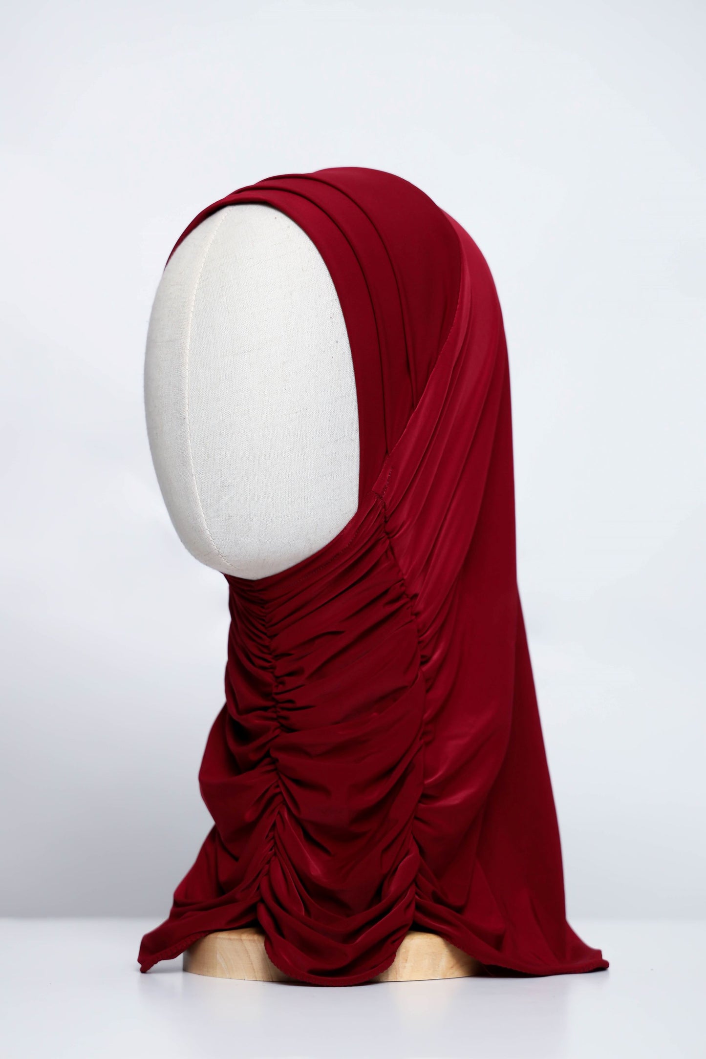 Plain Gathering Ready-made Hijab