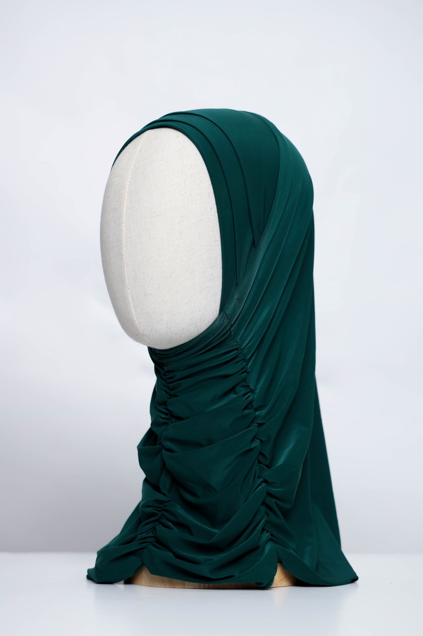 Plain Gathering Ready-made Hijab