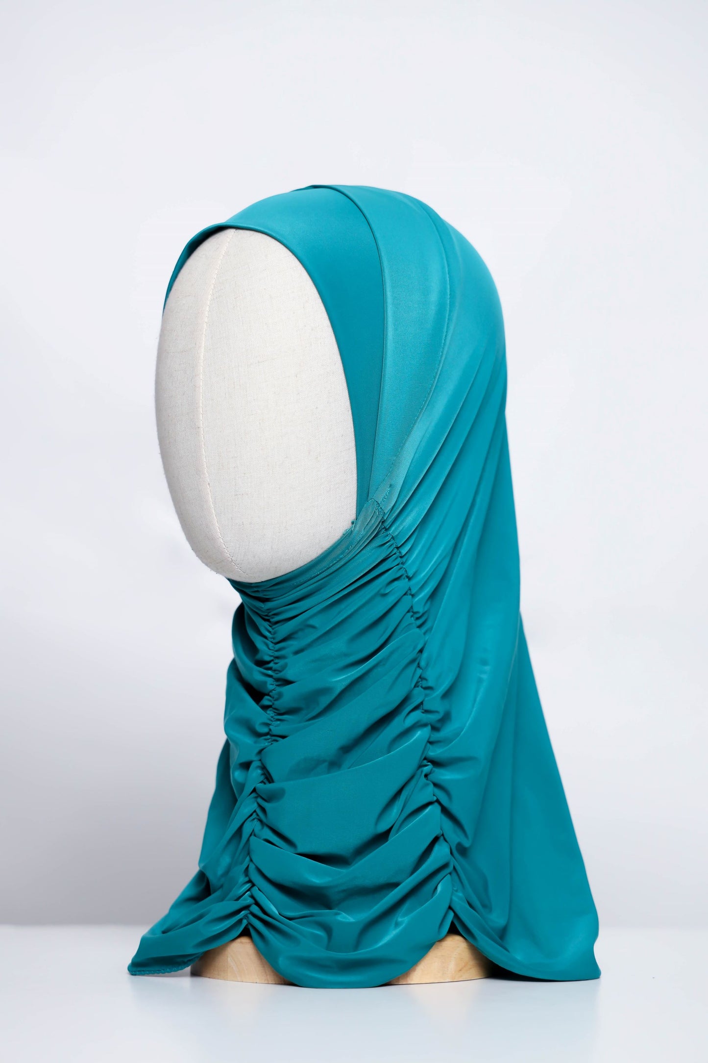 Plain Gathering Ready-made Hijab