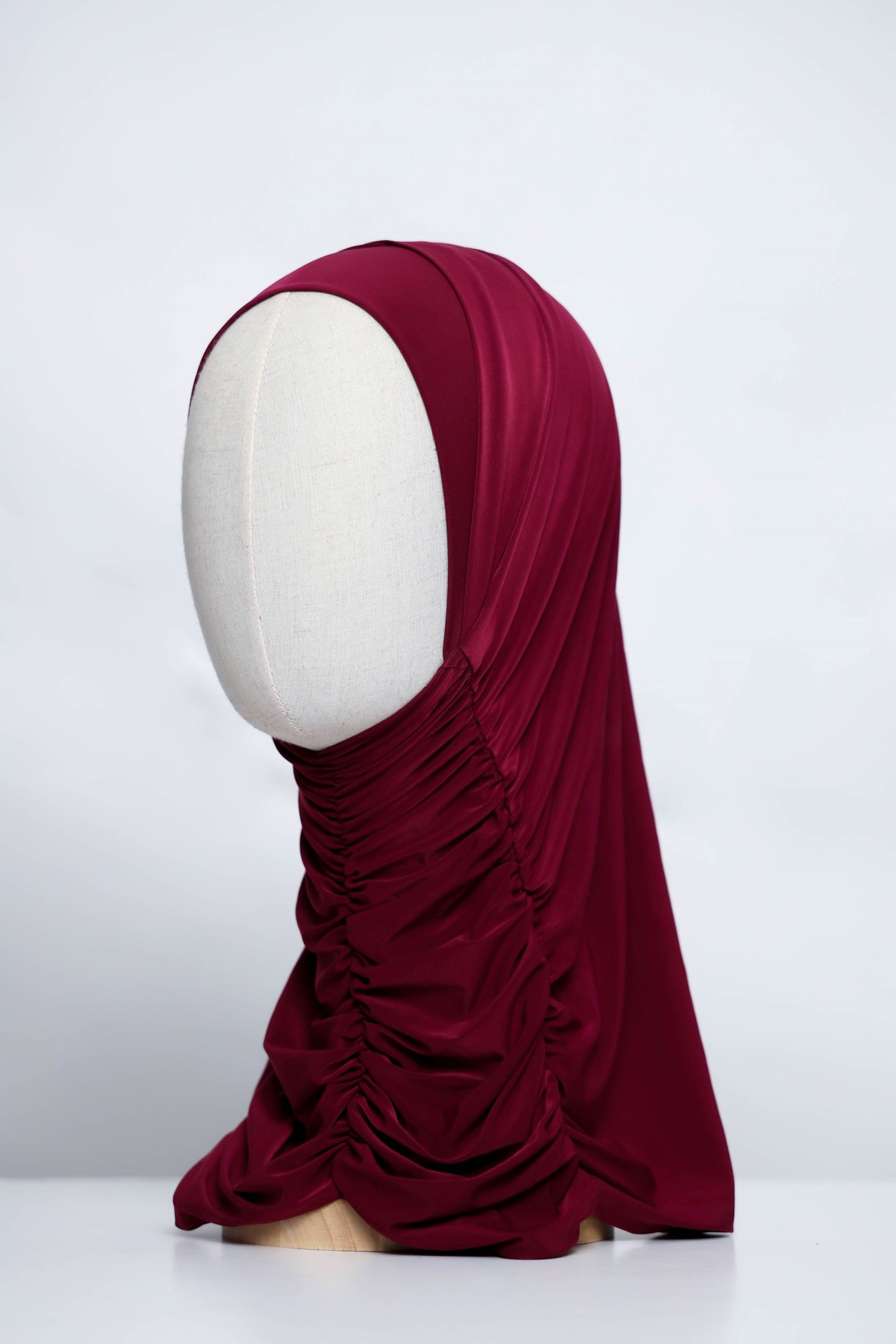 Plain Gathering Ready-made Hijab