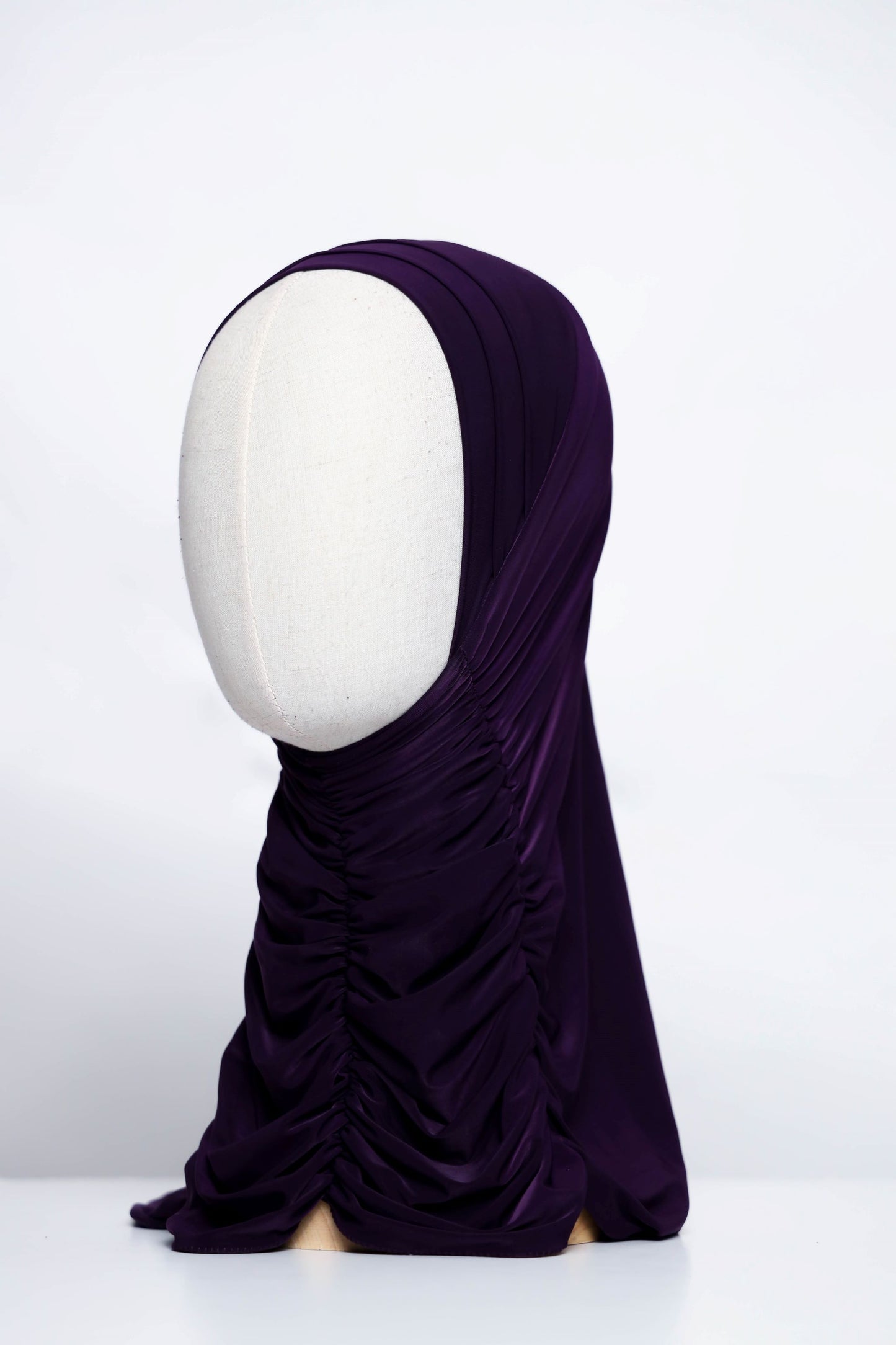 Plain Gathering Ready-made Hijab