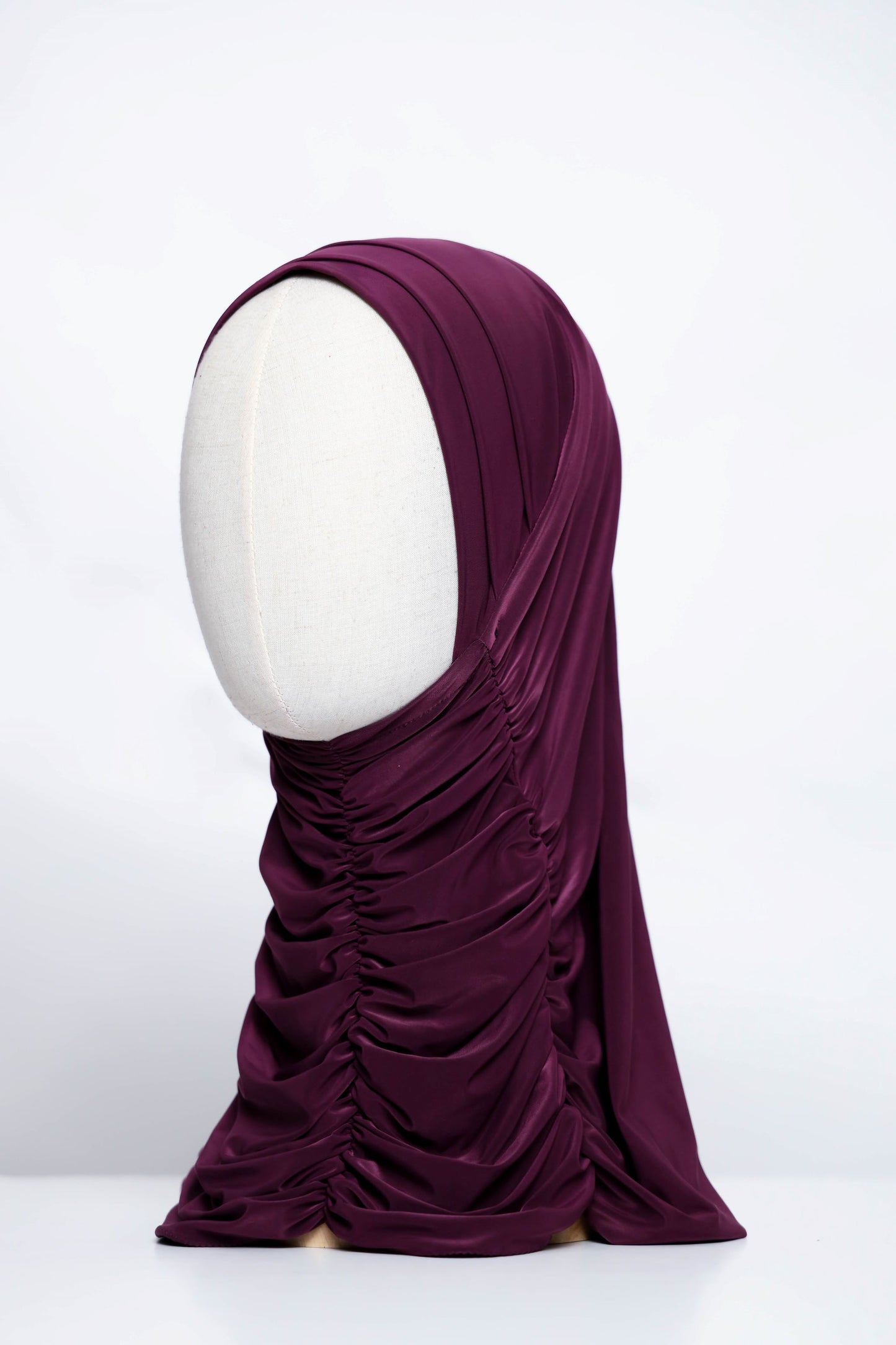 Plain Gathering Ready-made Hijab