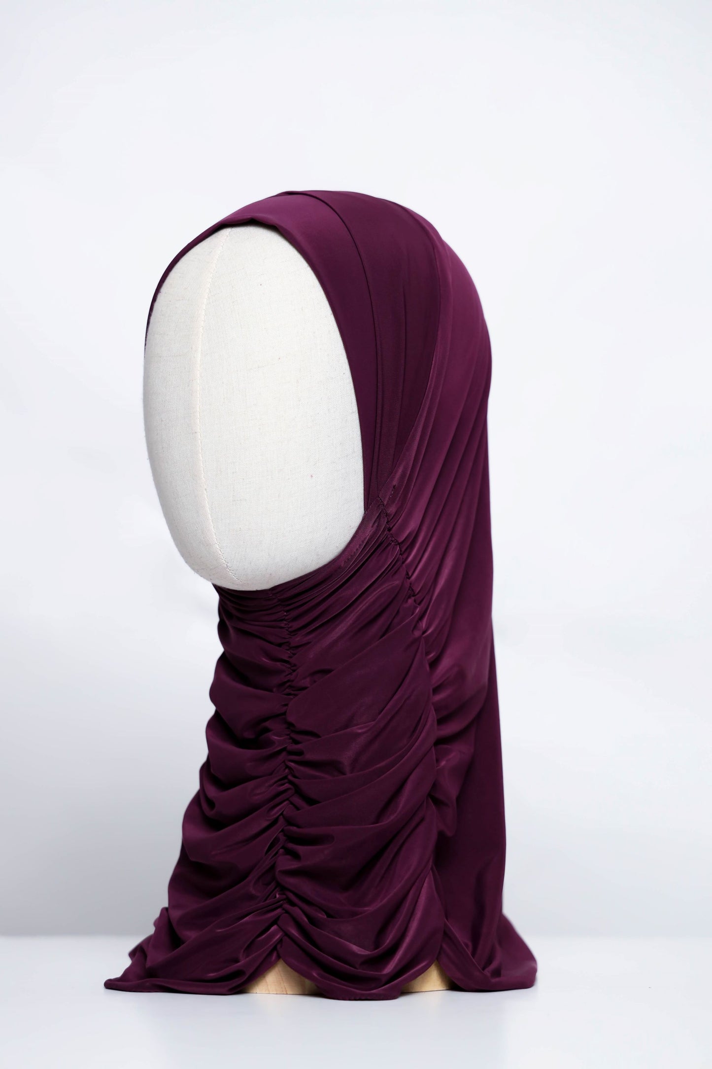 Plain Gathering Ready-made Hijab