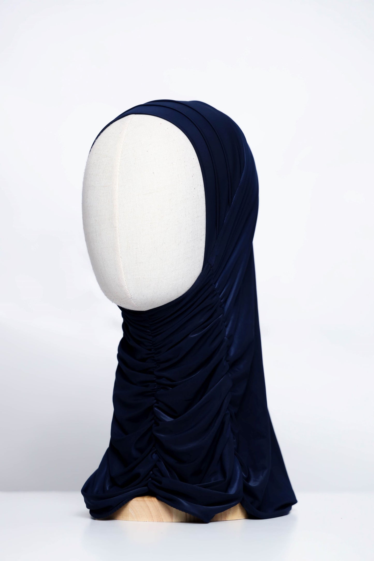 Plain Gathering Ready-made Hijab
