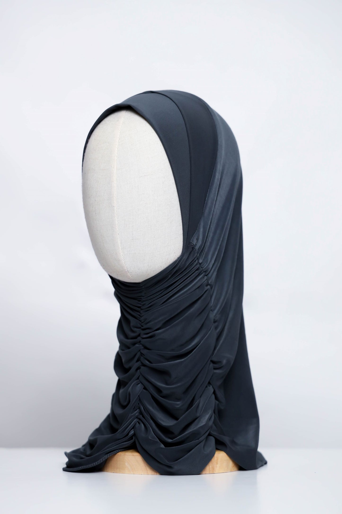 Plain Gathering Ready-made Hijab