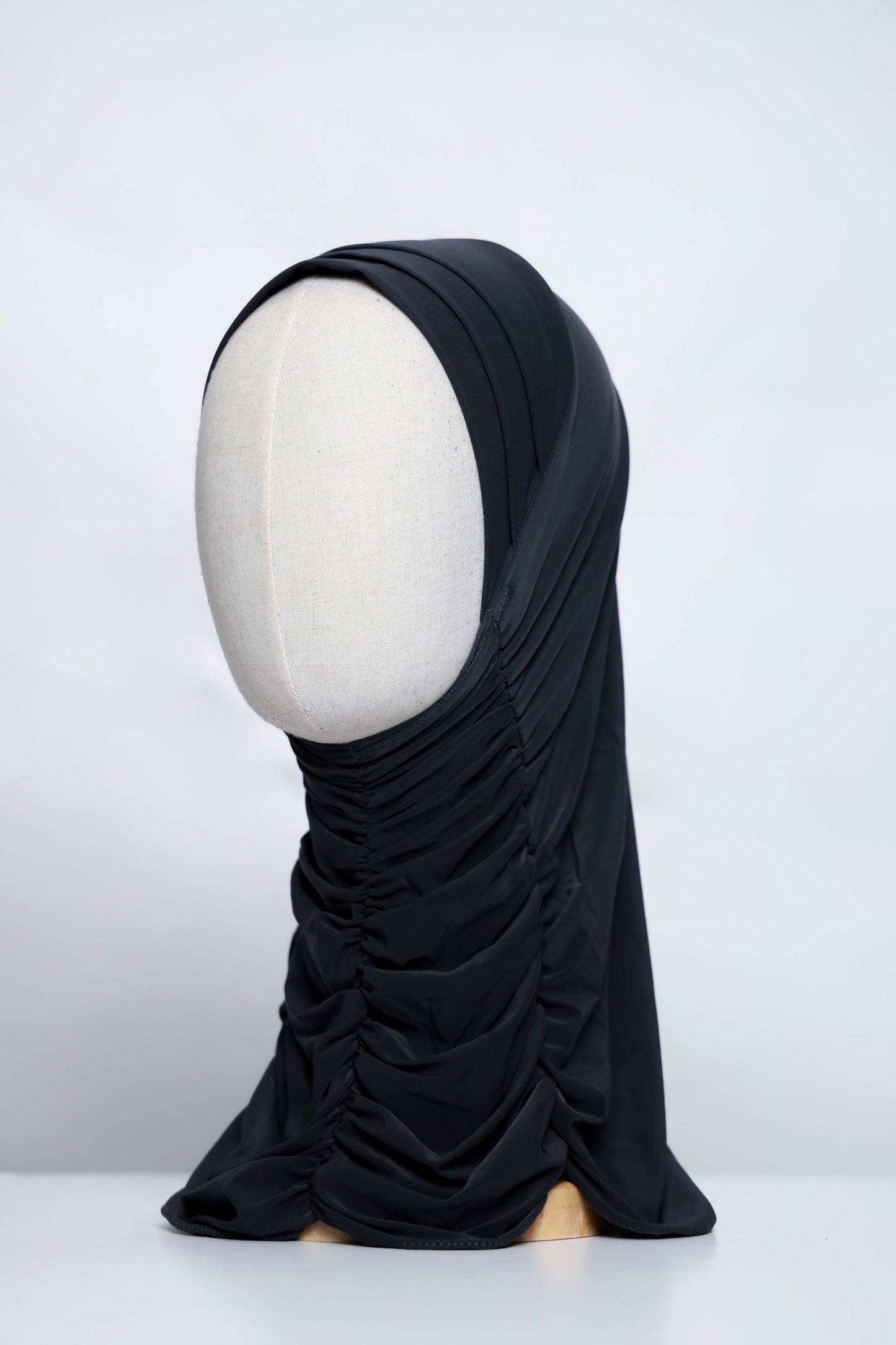 Plain Gathering Ready-made Hijab